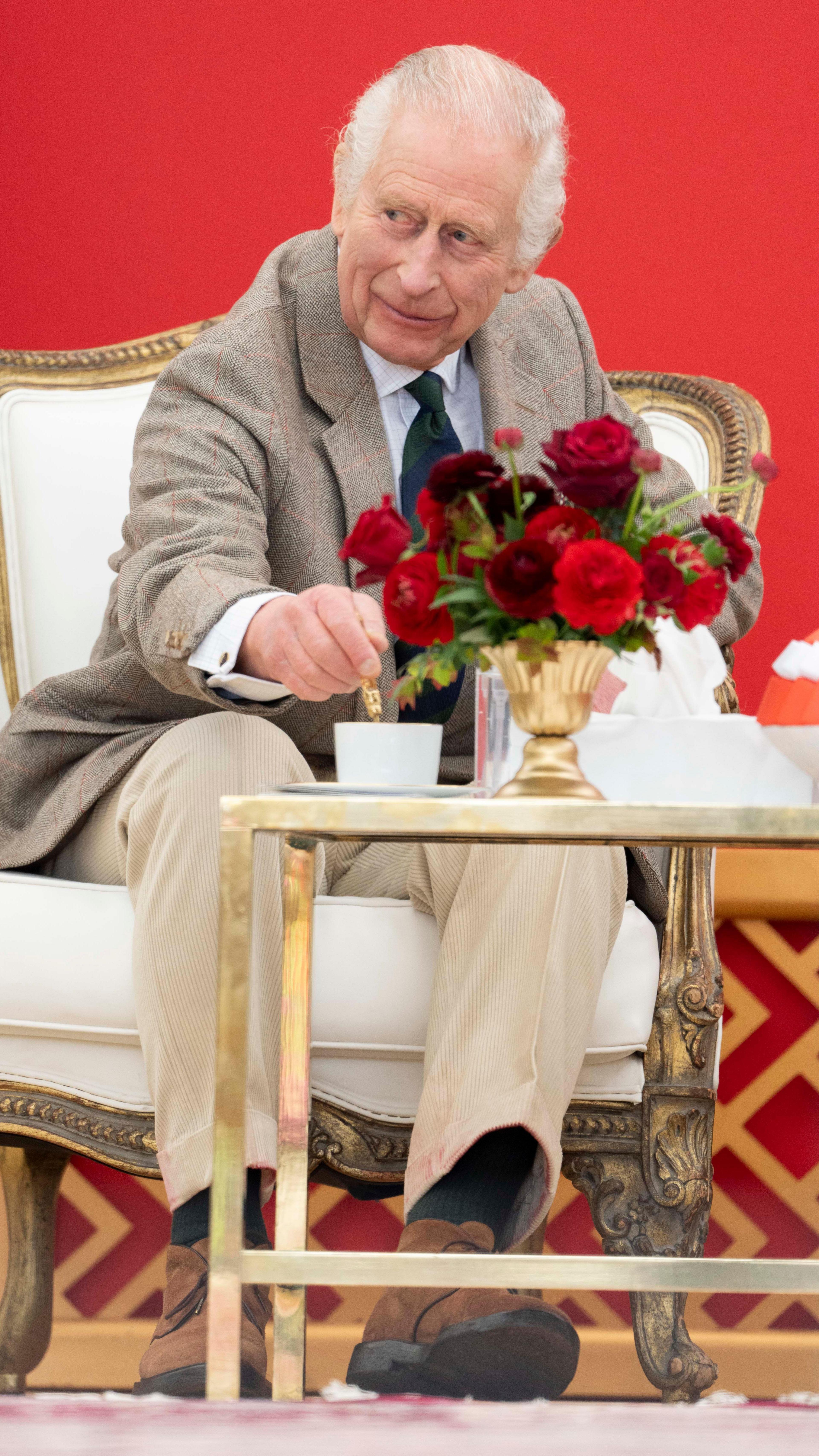 King Charles III attends the Royal Windsor Endurance supported by The Kingdom of Bahrain on day 3 of the Royal Windsor Horse Show at Windsor Castle on May 3, 2024 in Windsor, England.