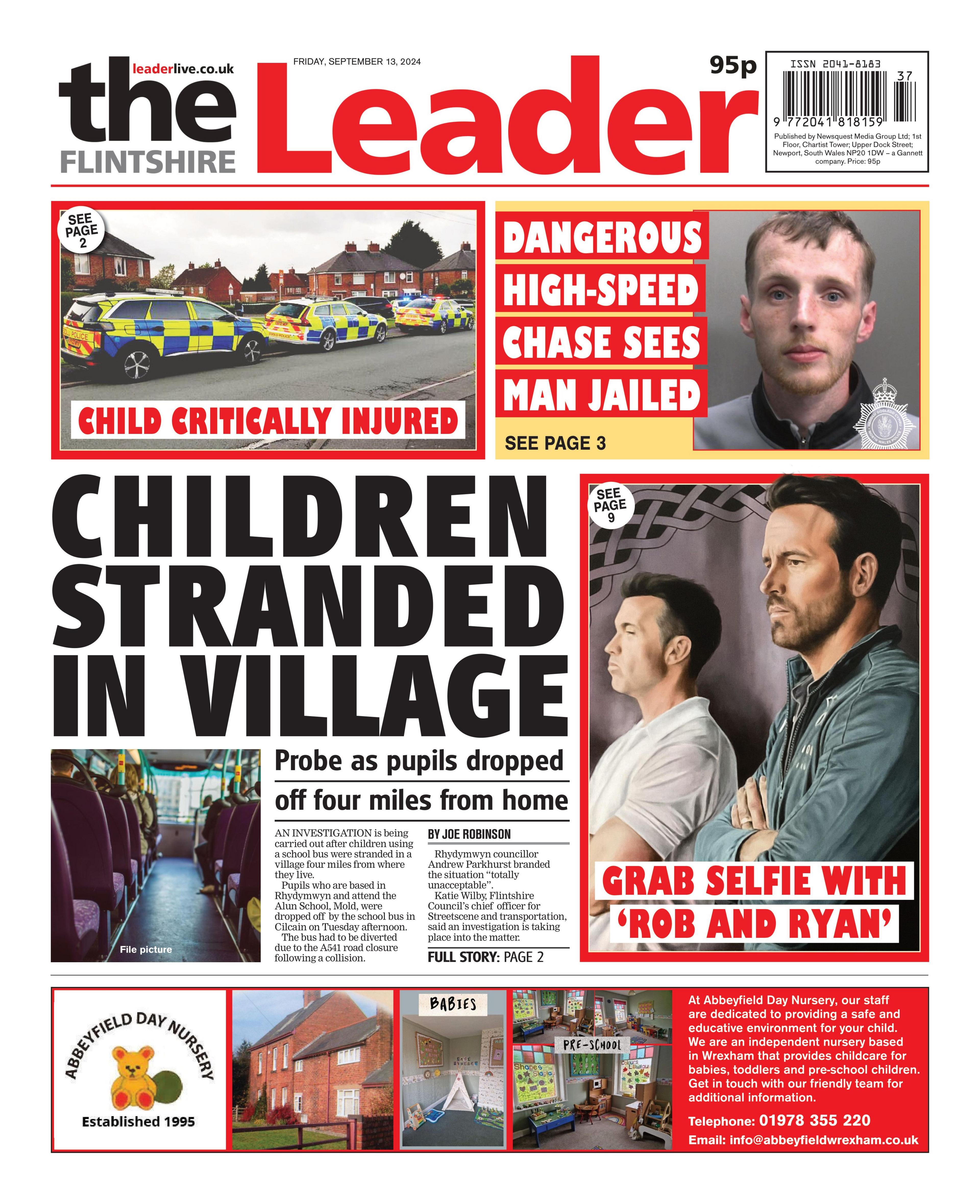 Front page of the Flintshire Leader