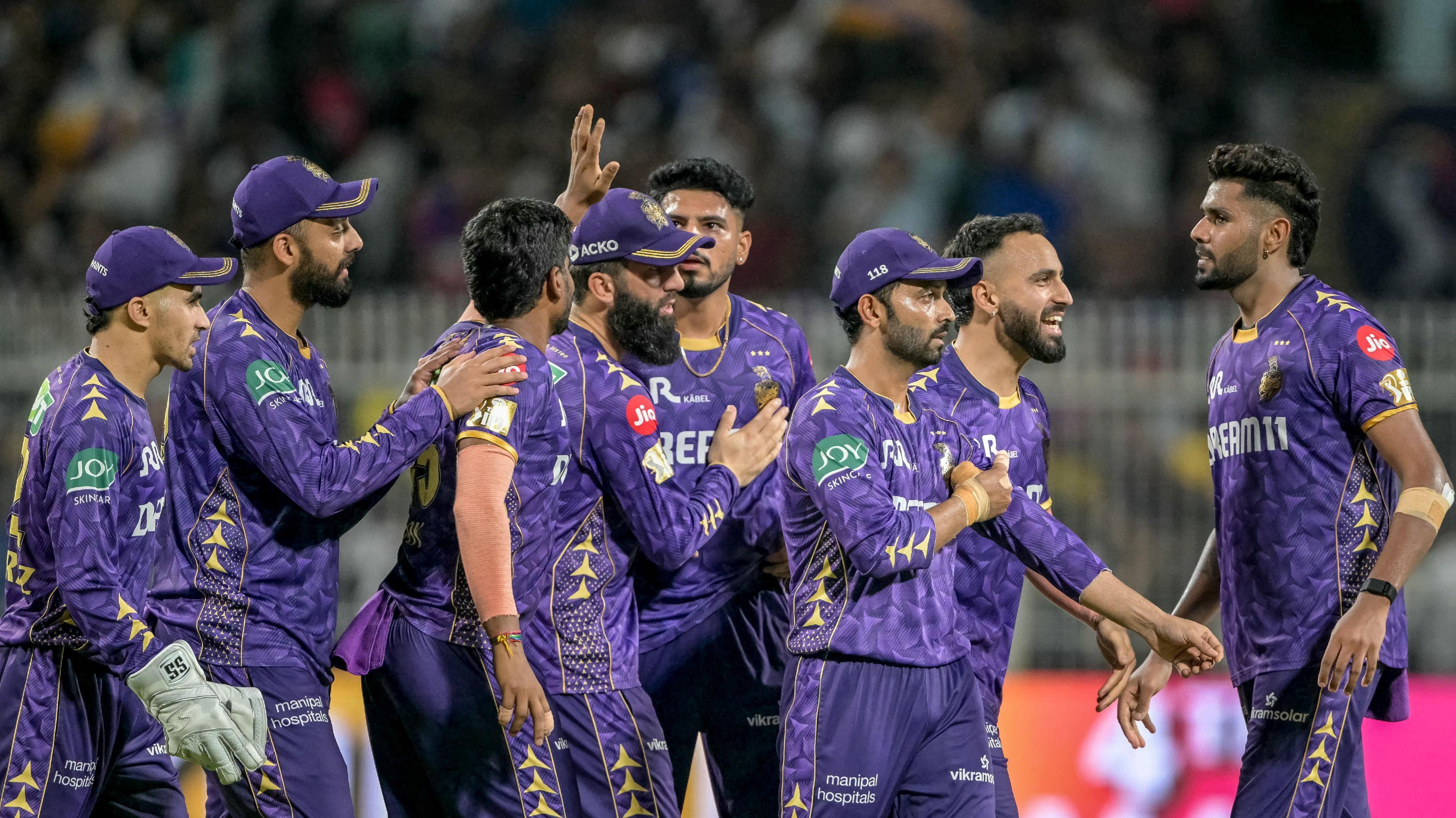 Kolkata Knight Riders players celebrate