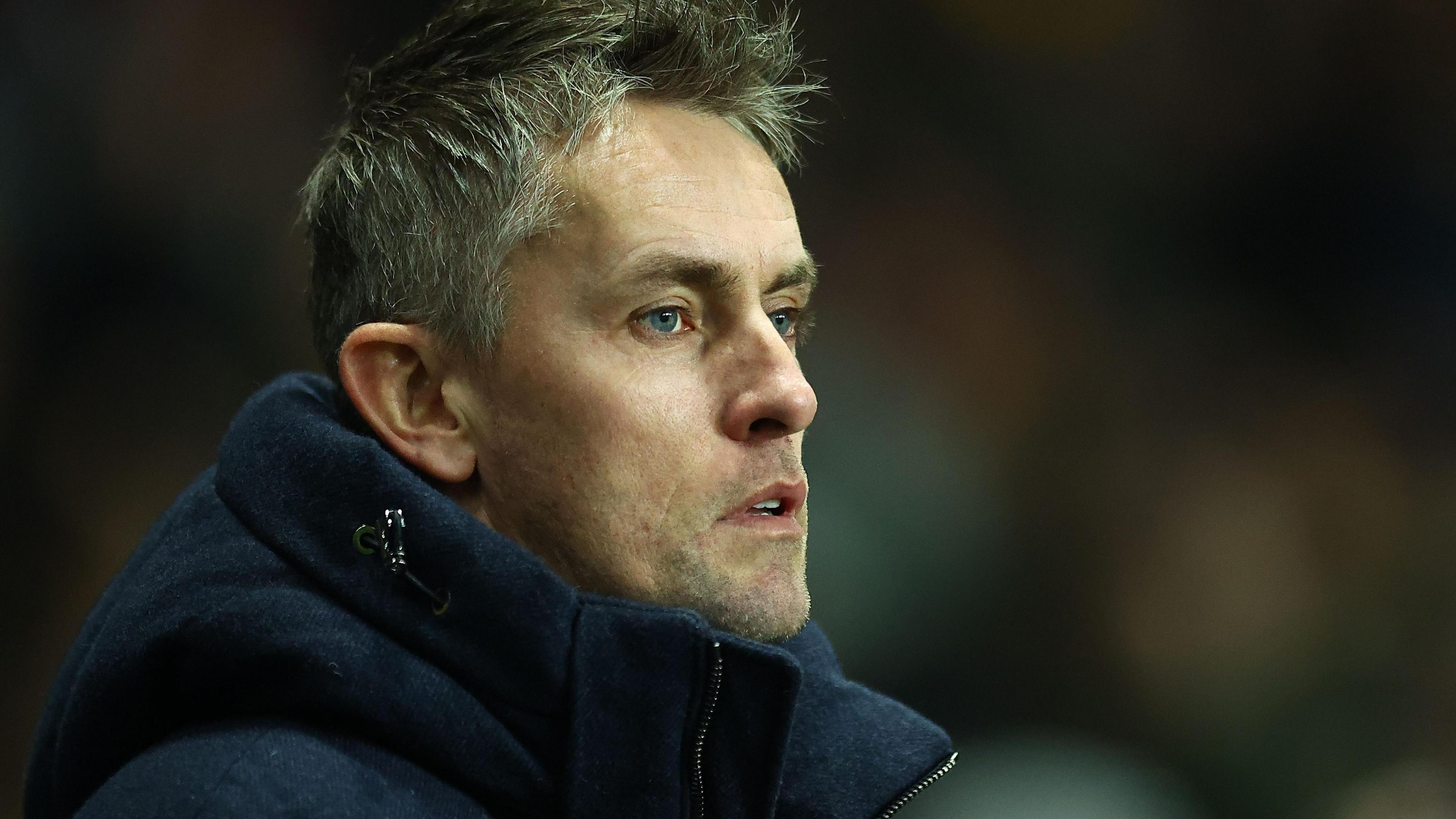 Kieran McKenna on the touchline