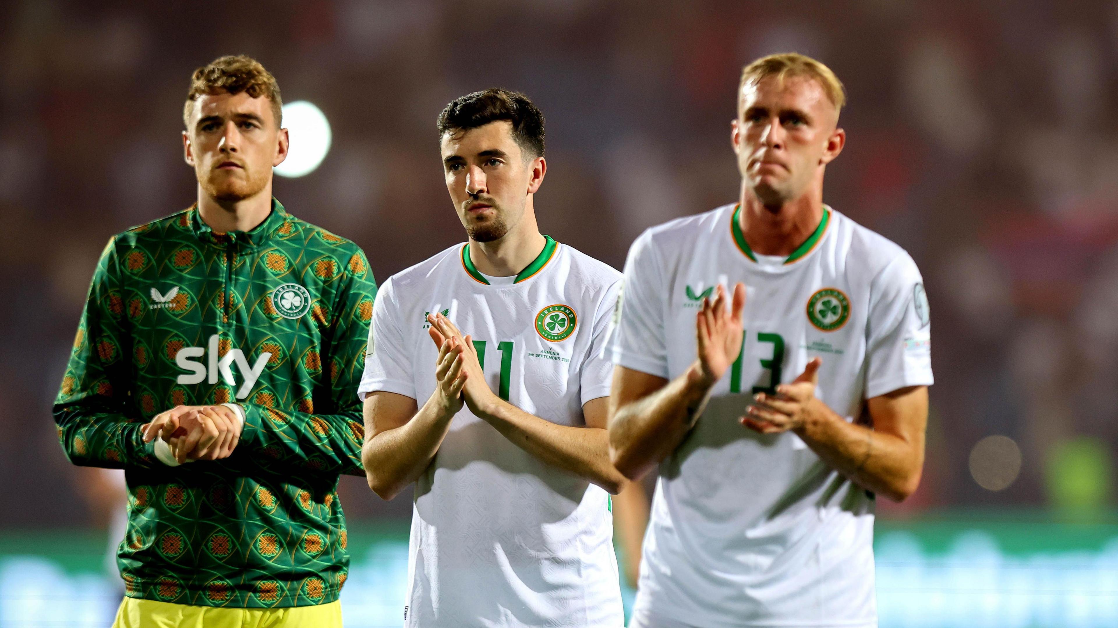Dejected Republic of Ireland players after September's defeat by Armenia