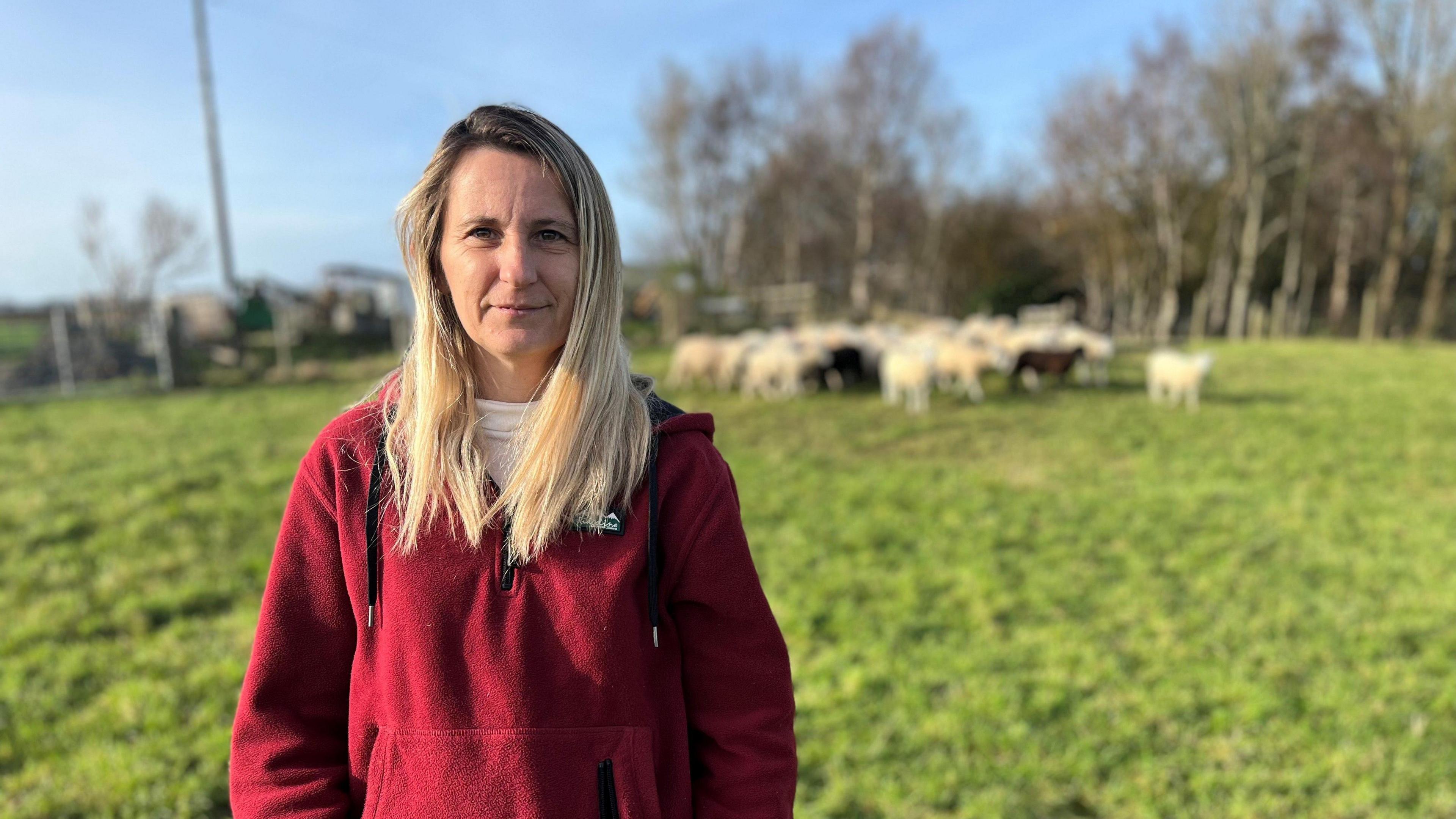 Anwen Hughes at her farm near Llanarth, Ceredigion.