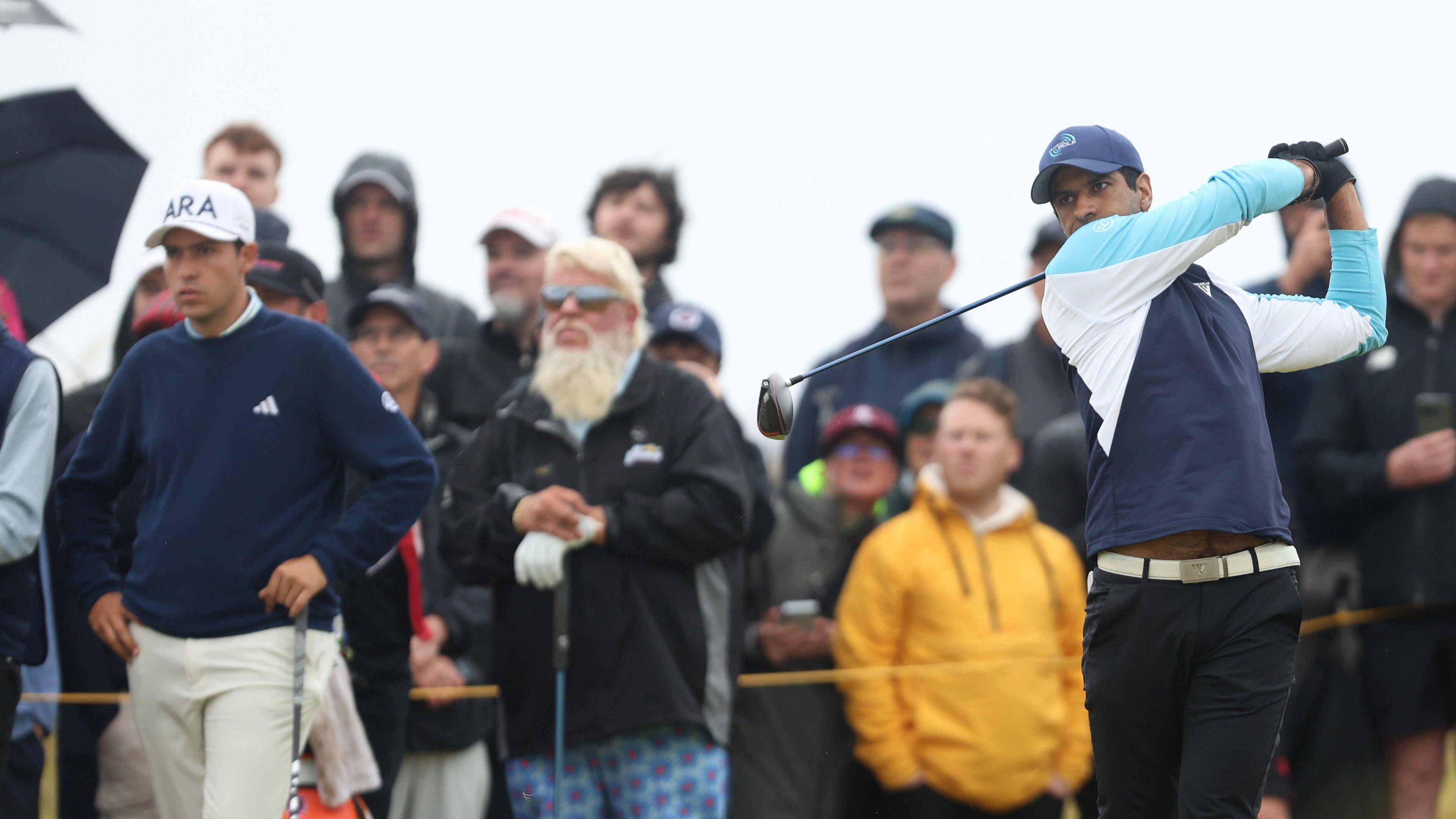 From left: Mexico's Santiago De La Fuente and John Daly and Aaron Rai