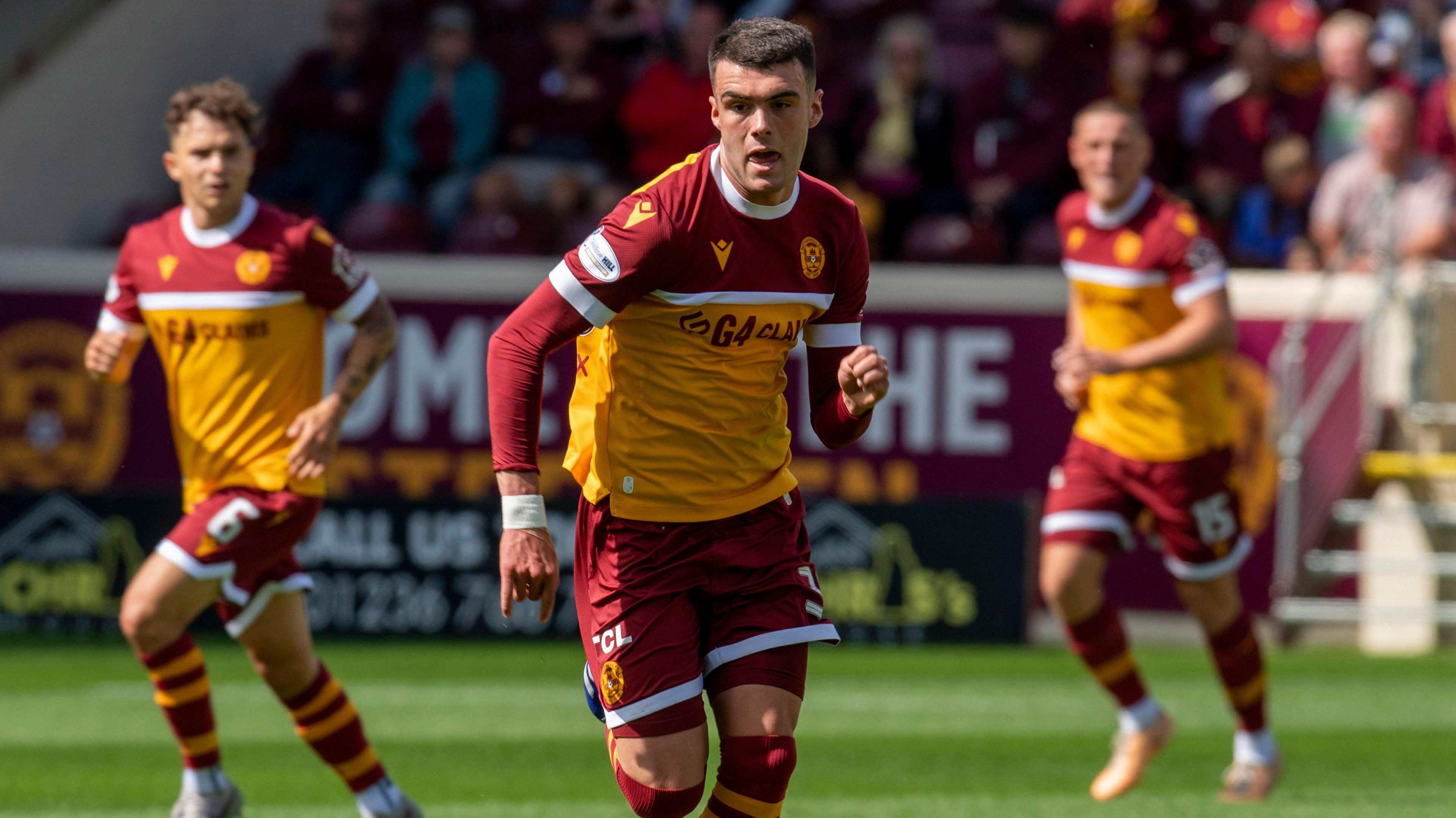 Motherwell's Lennon Miller in action during a William Hill Premiership match between Motherwell and Ross County at Fir Park