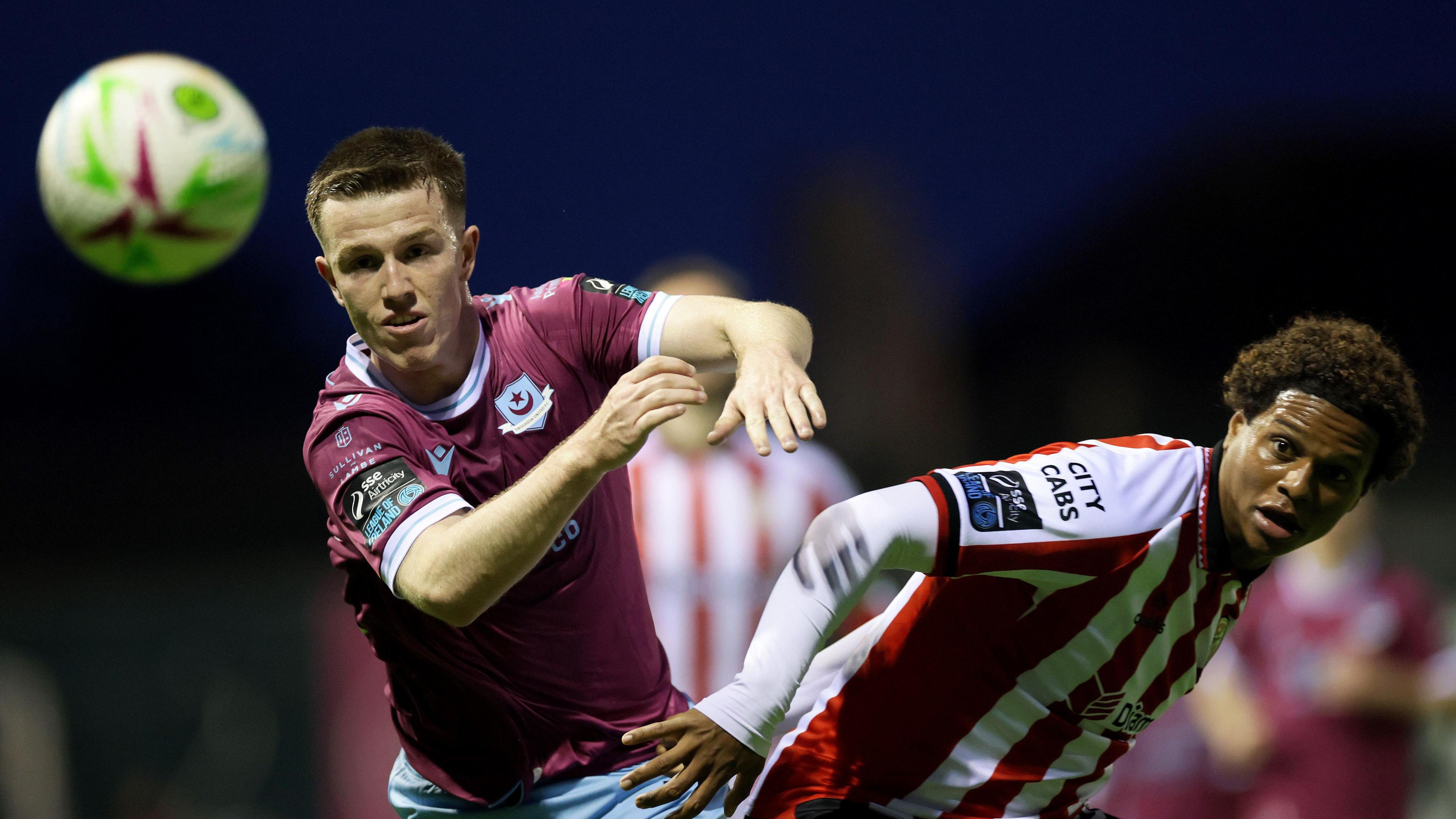Drogheda United's Warren Davis and Henry Rylah of Derry City