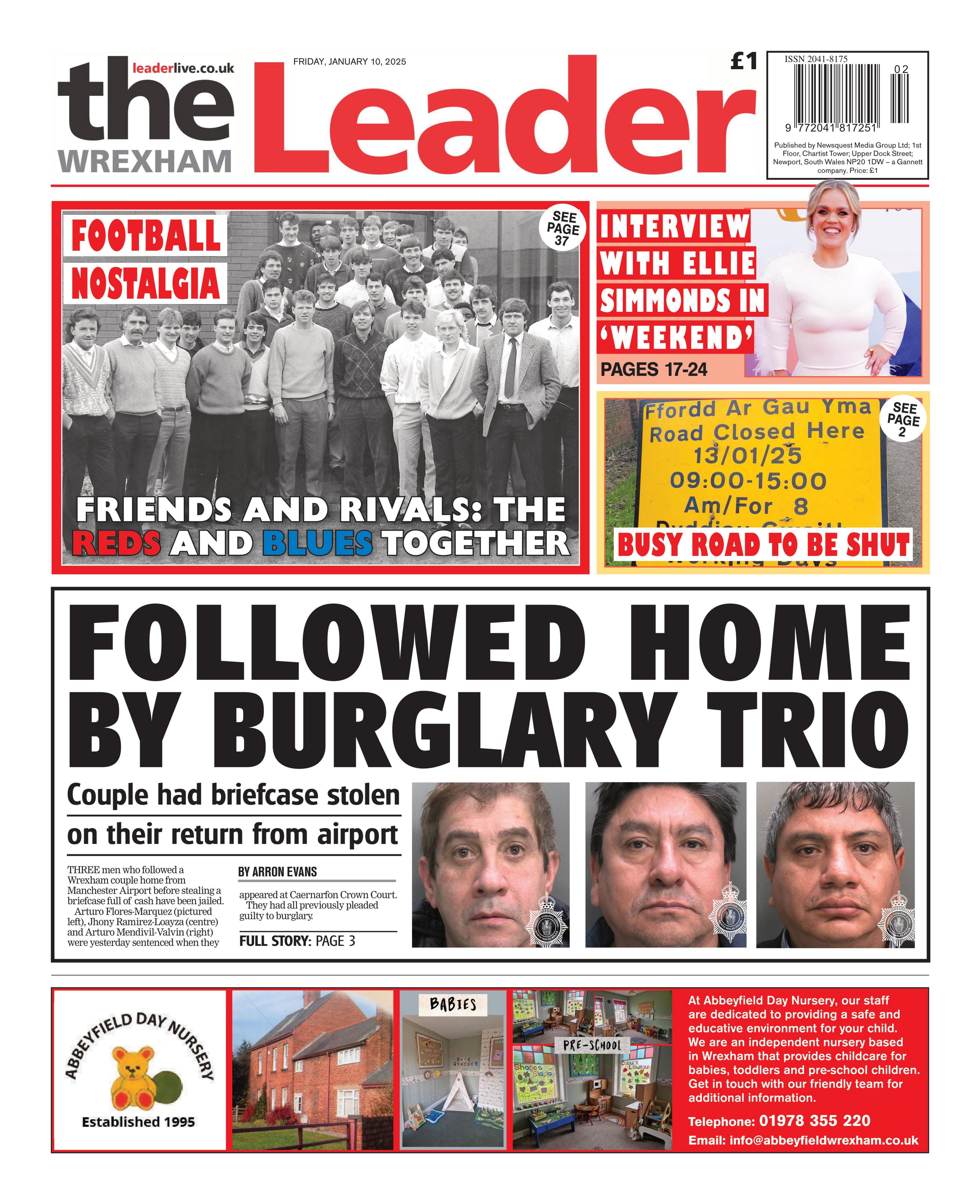 Front page of the Wrexham Leader