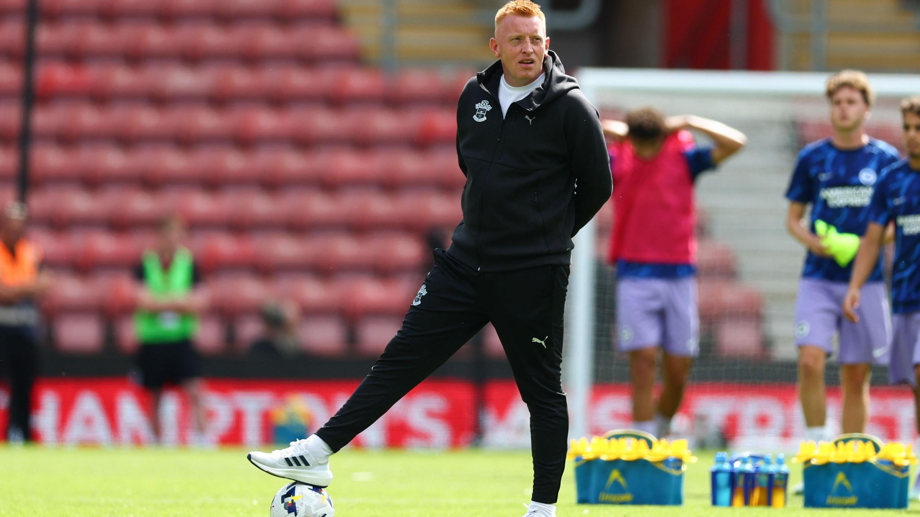 New Southampton boss Will Still controls a ball