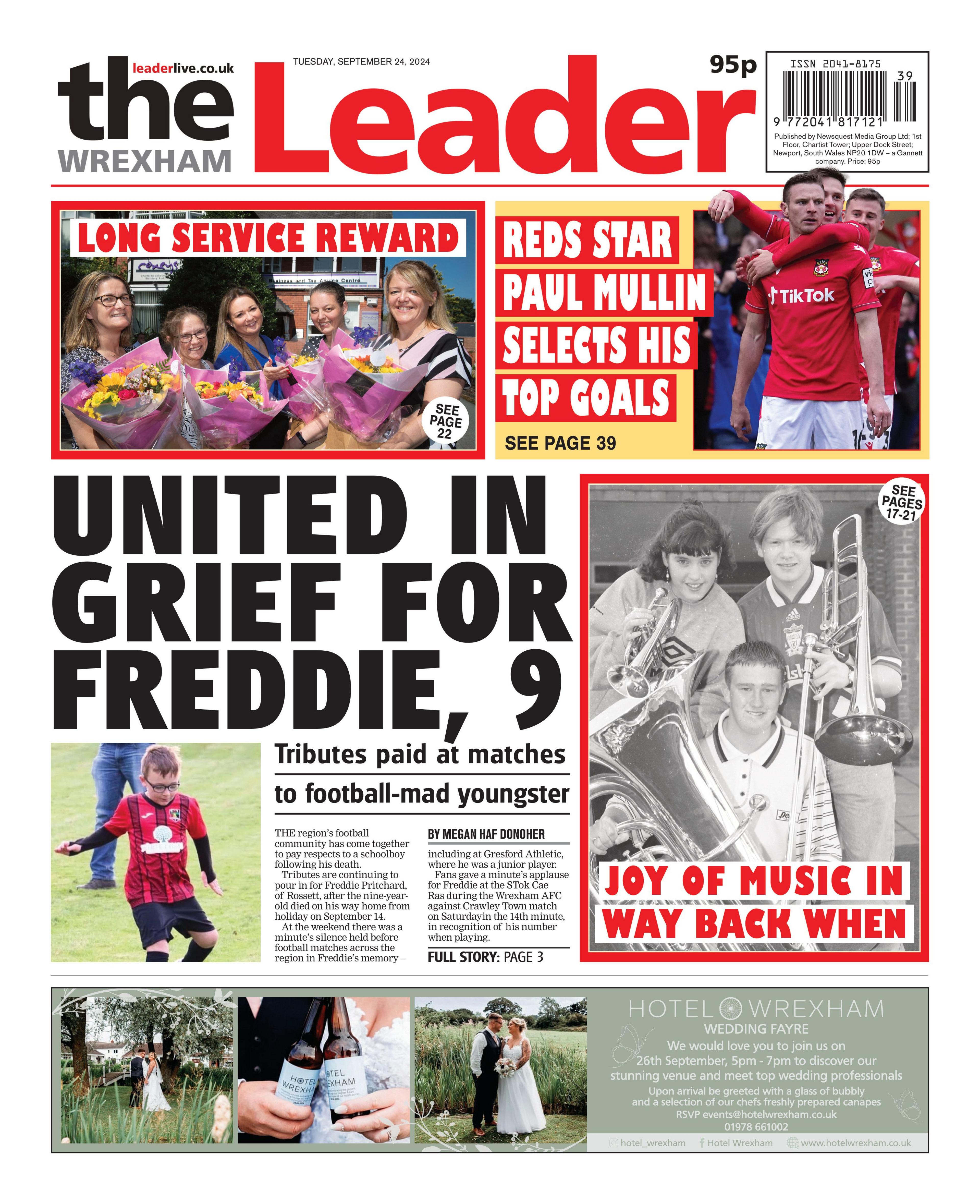 Wrexham Leader front page