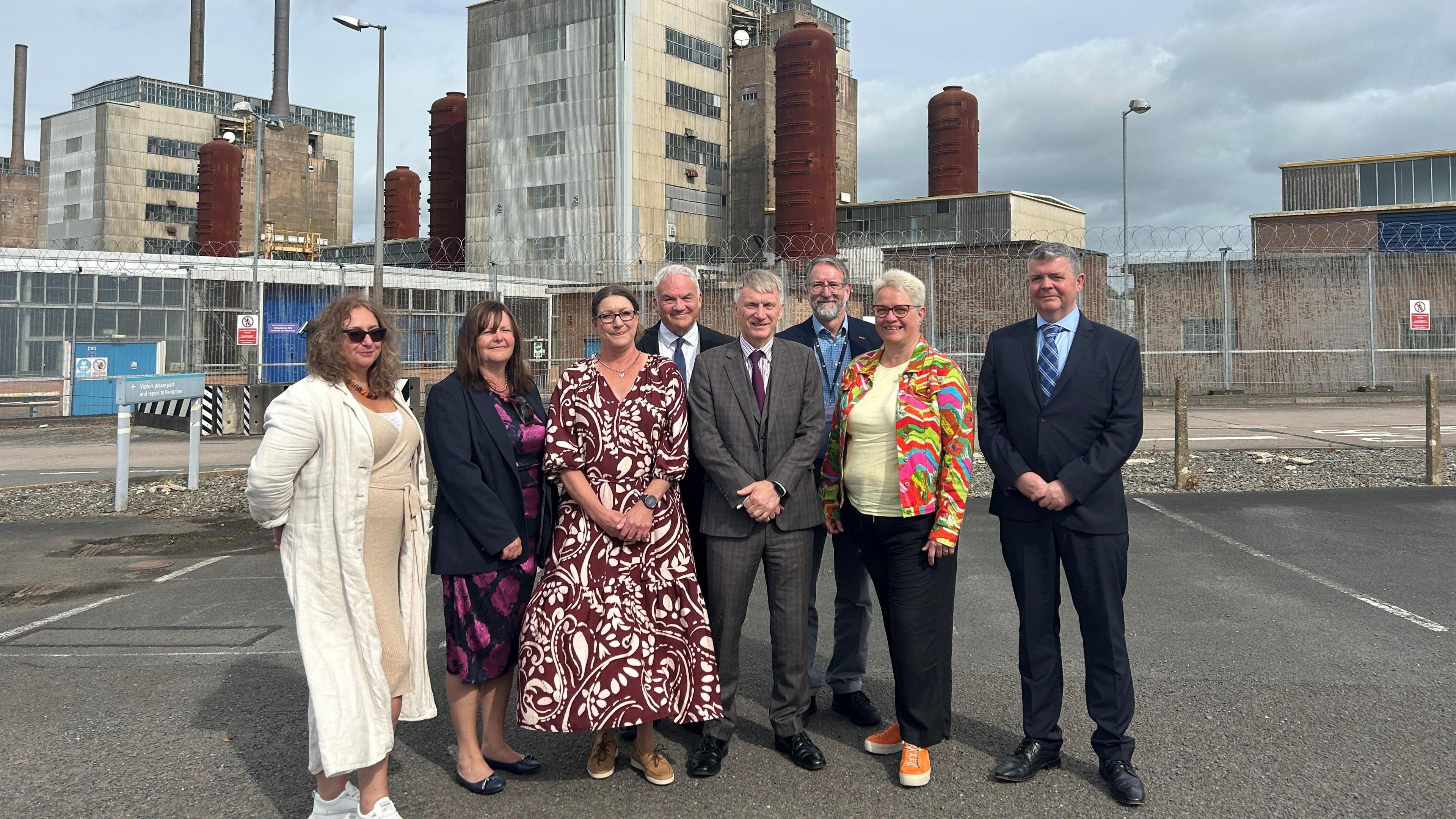 A group of gathered guests including Ivan McKee at the old Chapelcross plant near Annan