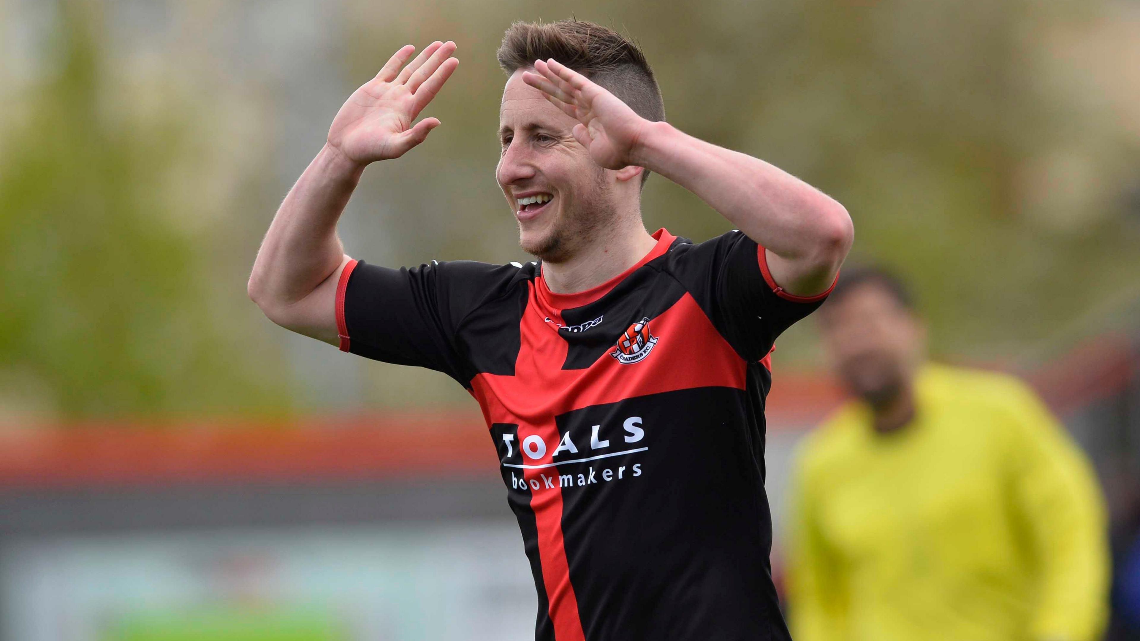 Michael Carvill celebrates scoring