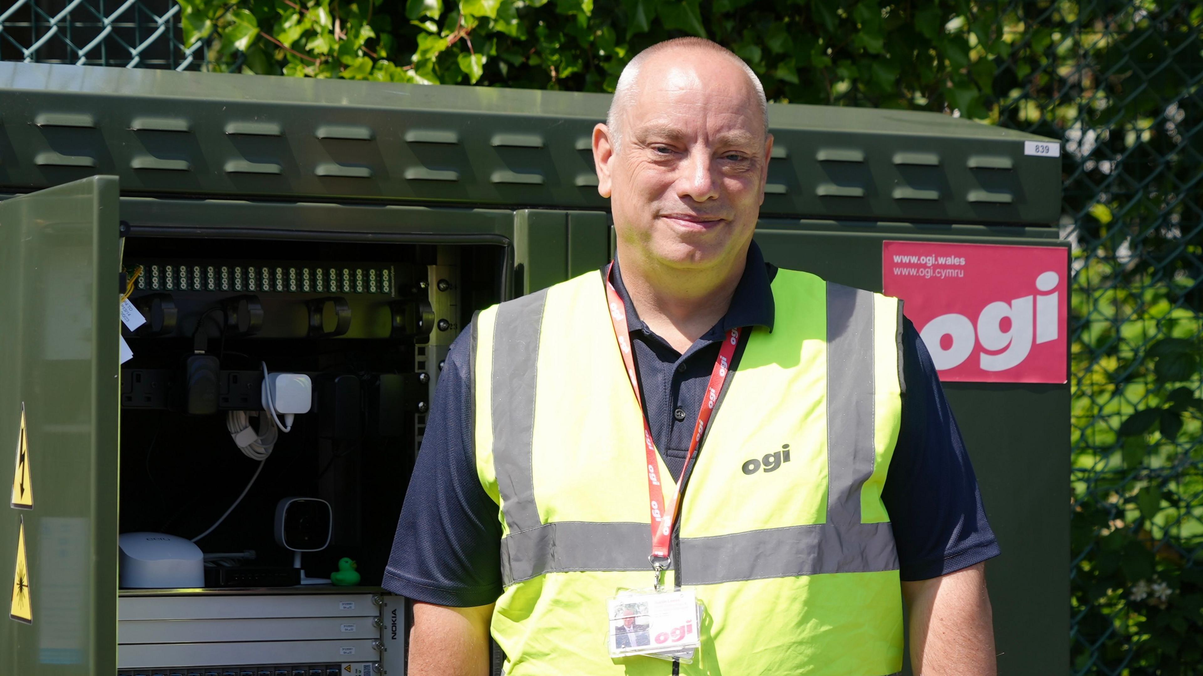 Ogi's Justin Leese at the company's cabinet in Tonypandy