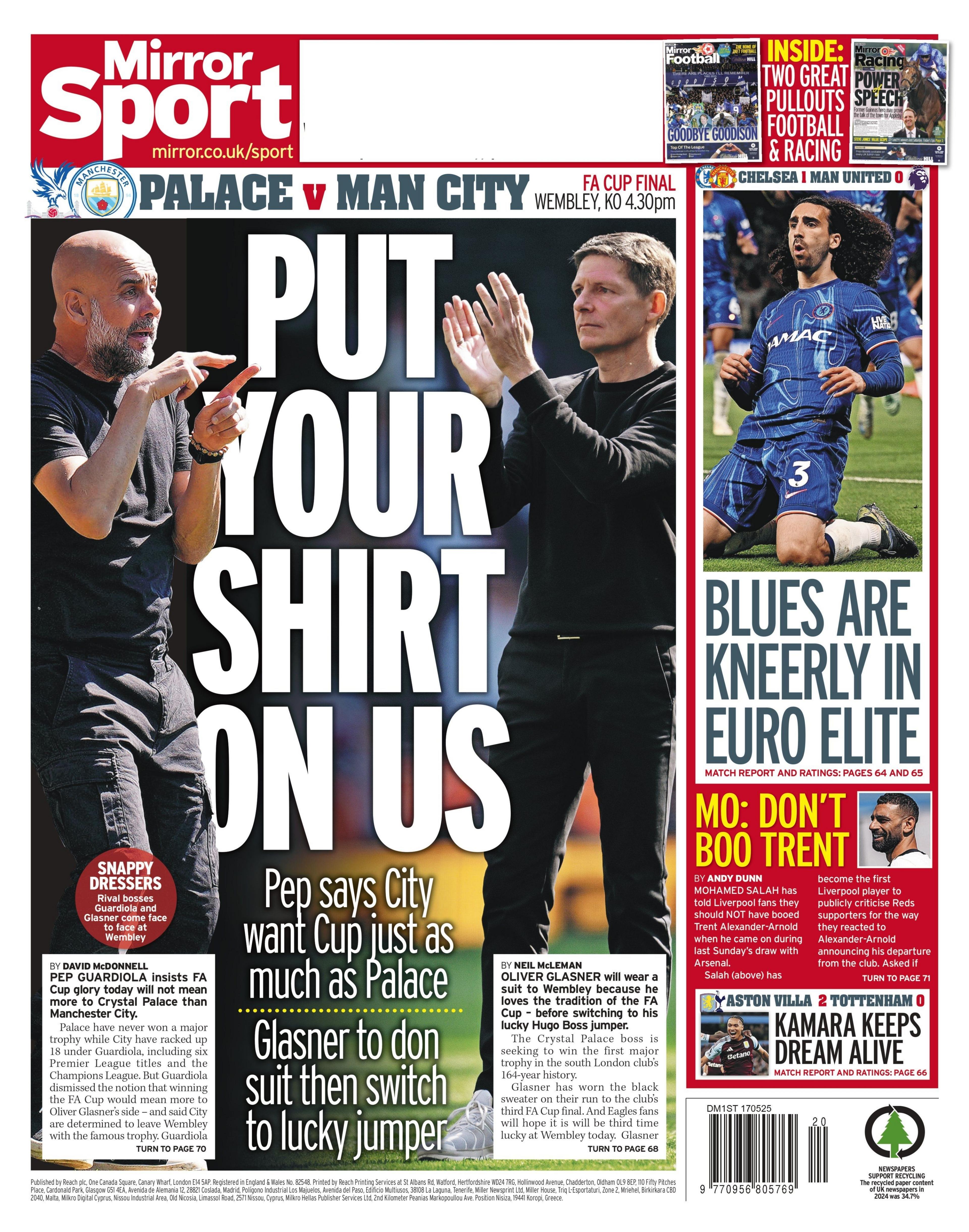 Daily Mirror back page