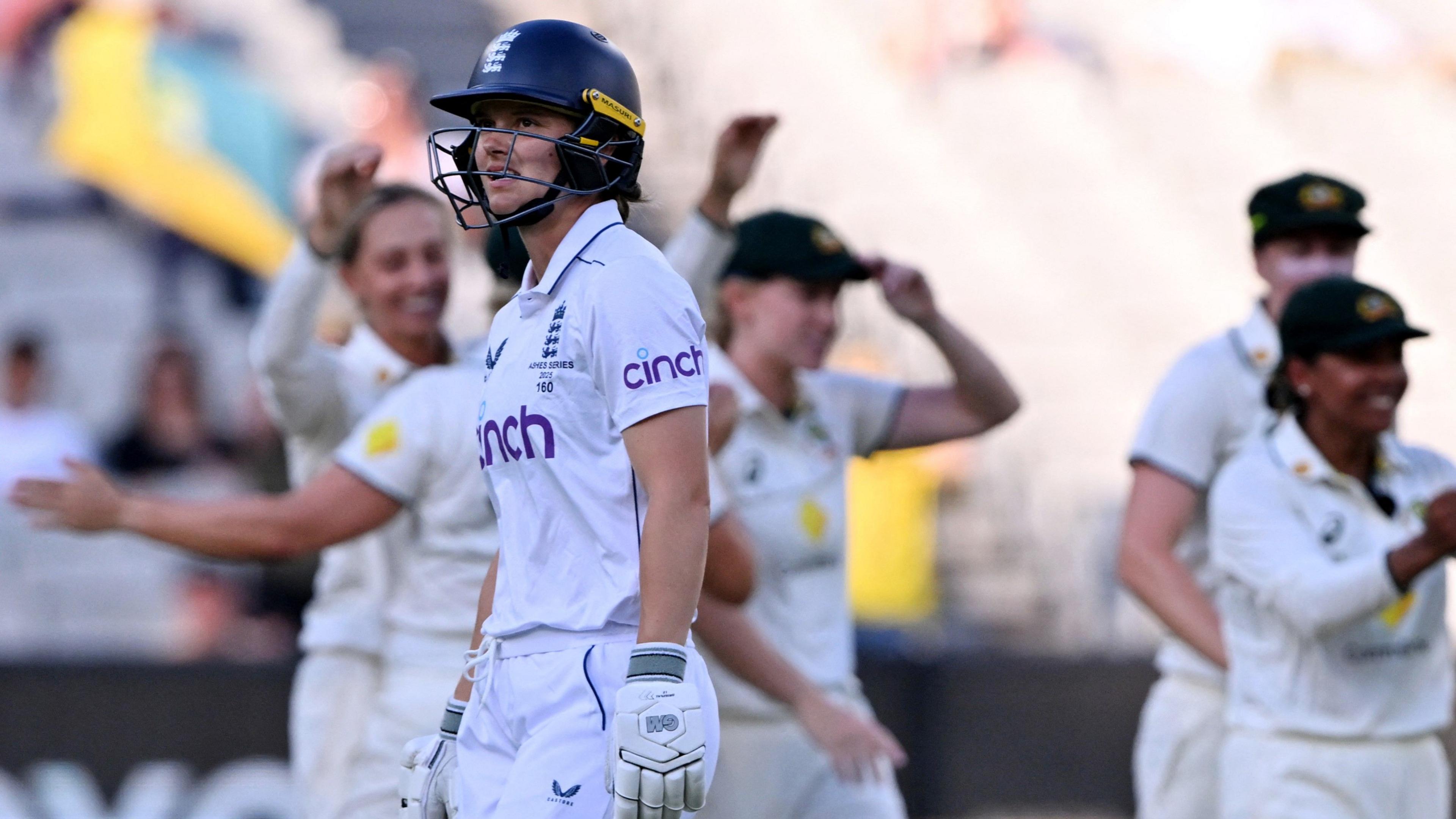 England's Amy Jones walks off after being dismissed in the 2025 Women's Ashes Test at the Melbourne Cricket Ground