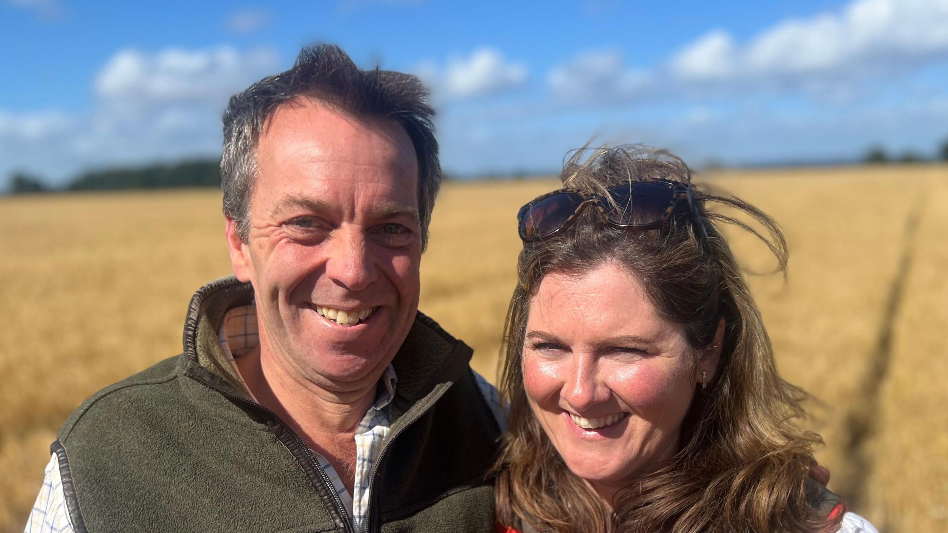 Tenant farmers Rob and Emma Sturdy, of Eden Farm in Old Malton