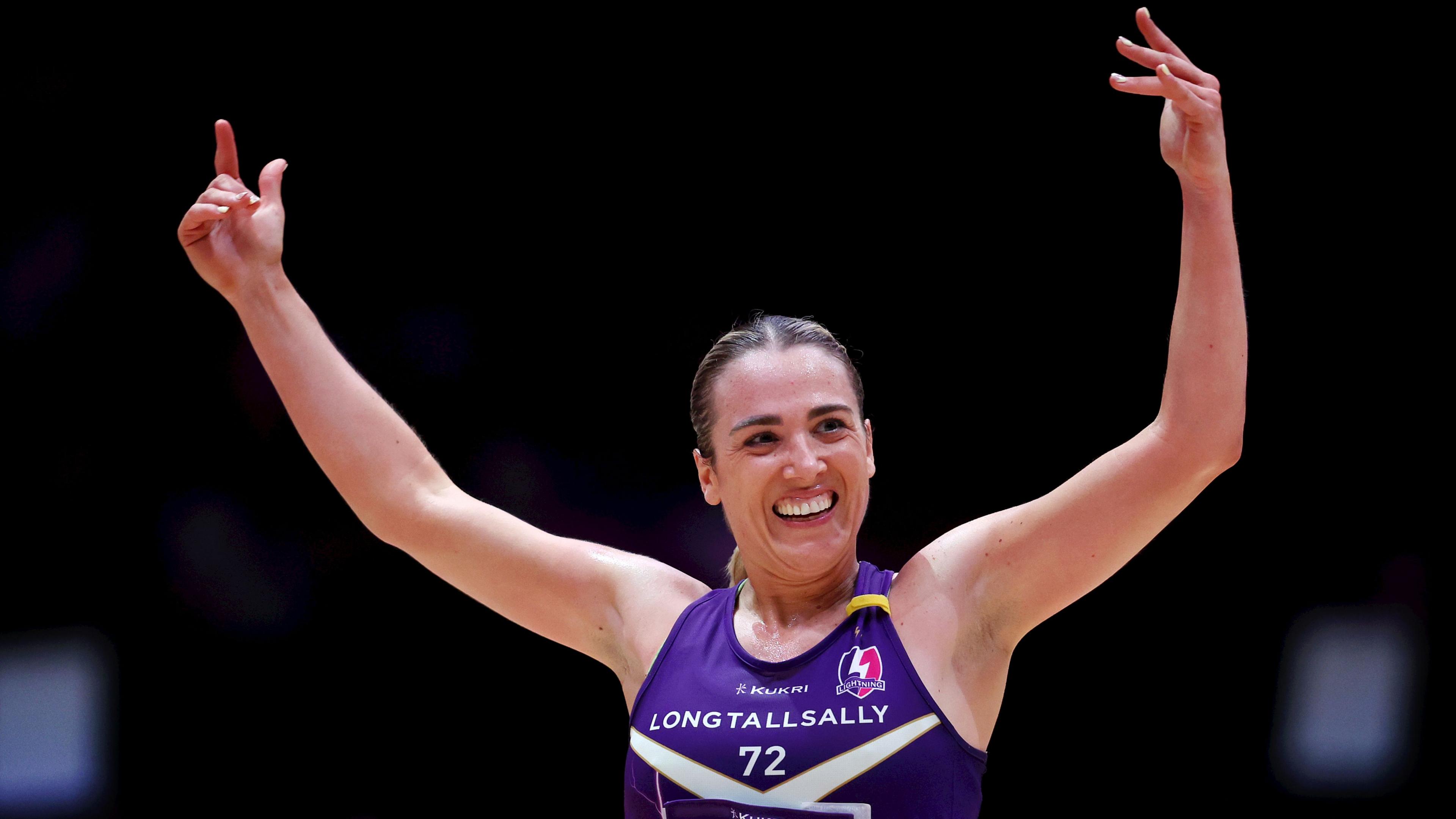 Nat Panagarry celebrates Loughborough's title win