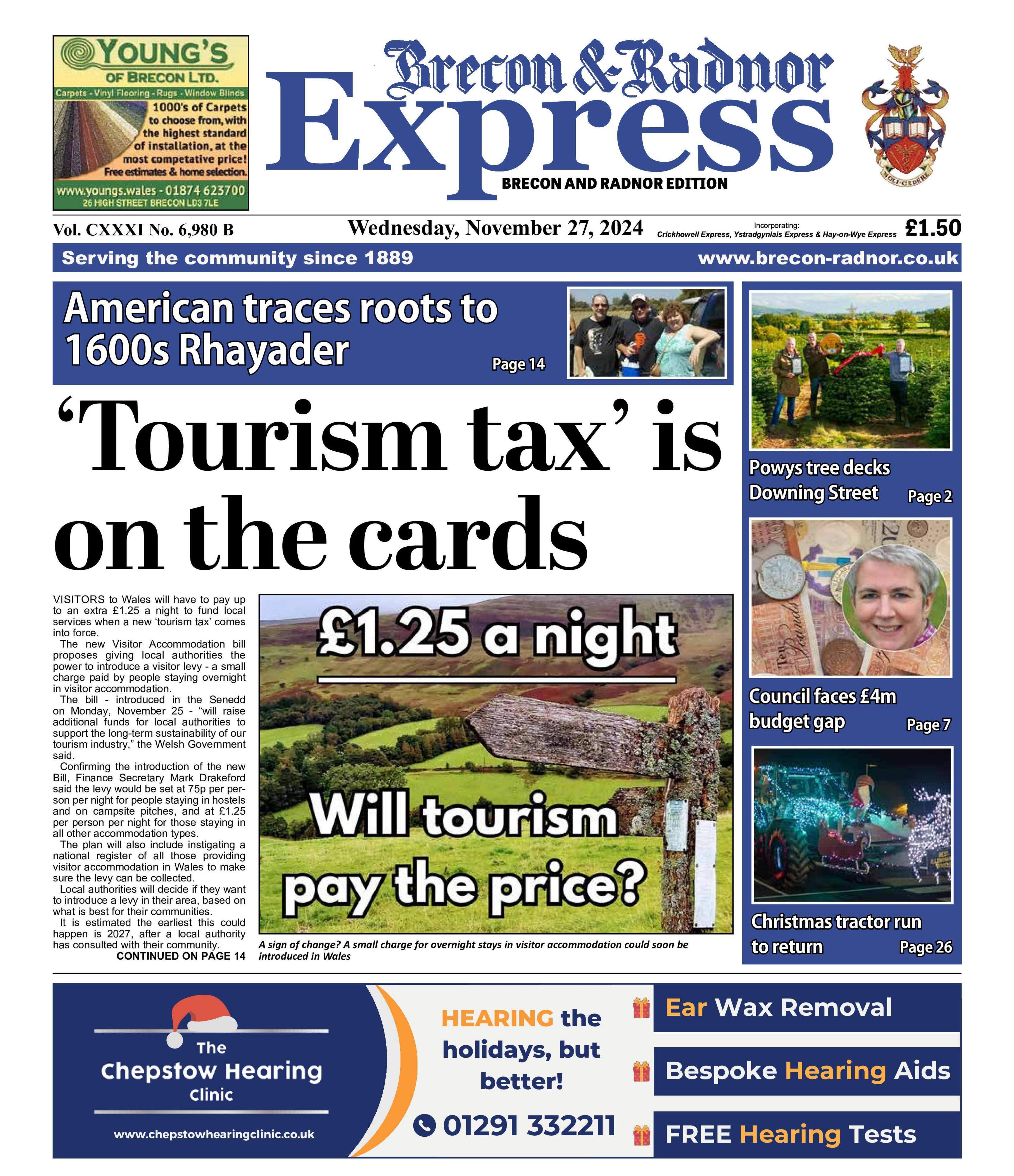 Front page of the Brecon & Radnor Express