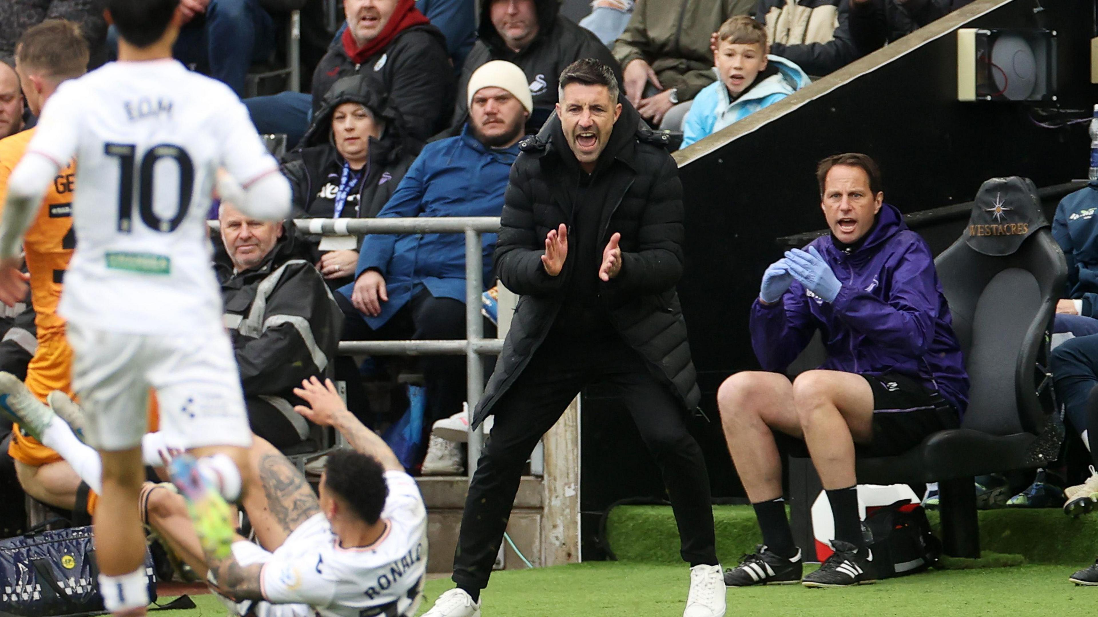 Alan Sheehan encourages his players on the touchline 