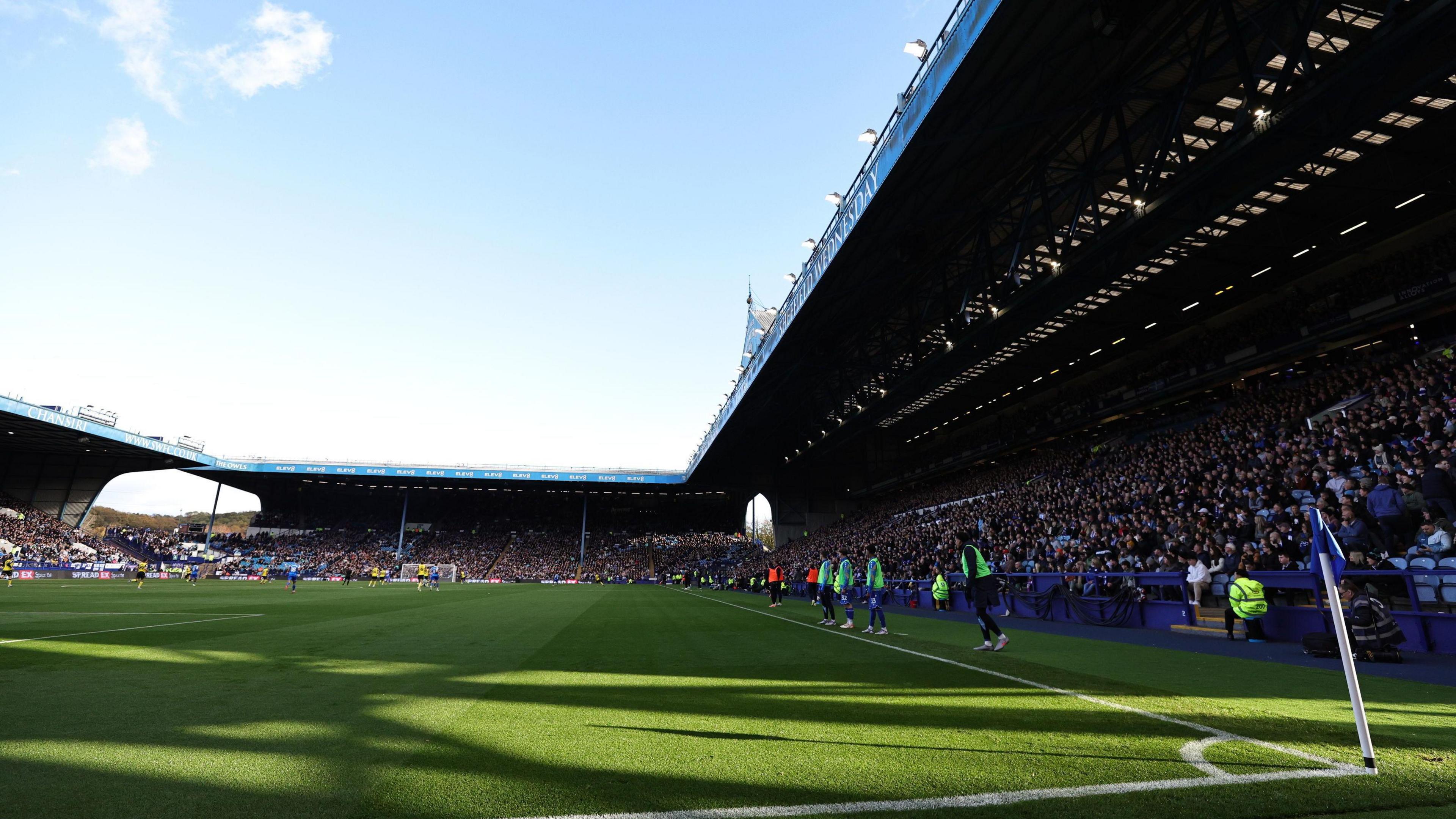 A general view of the stadium with the fans inside during the Sky Bet Championship match at Hillsborough Stadium, Sheffield.