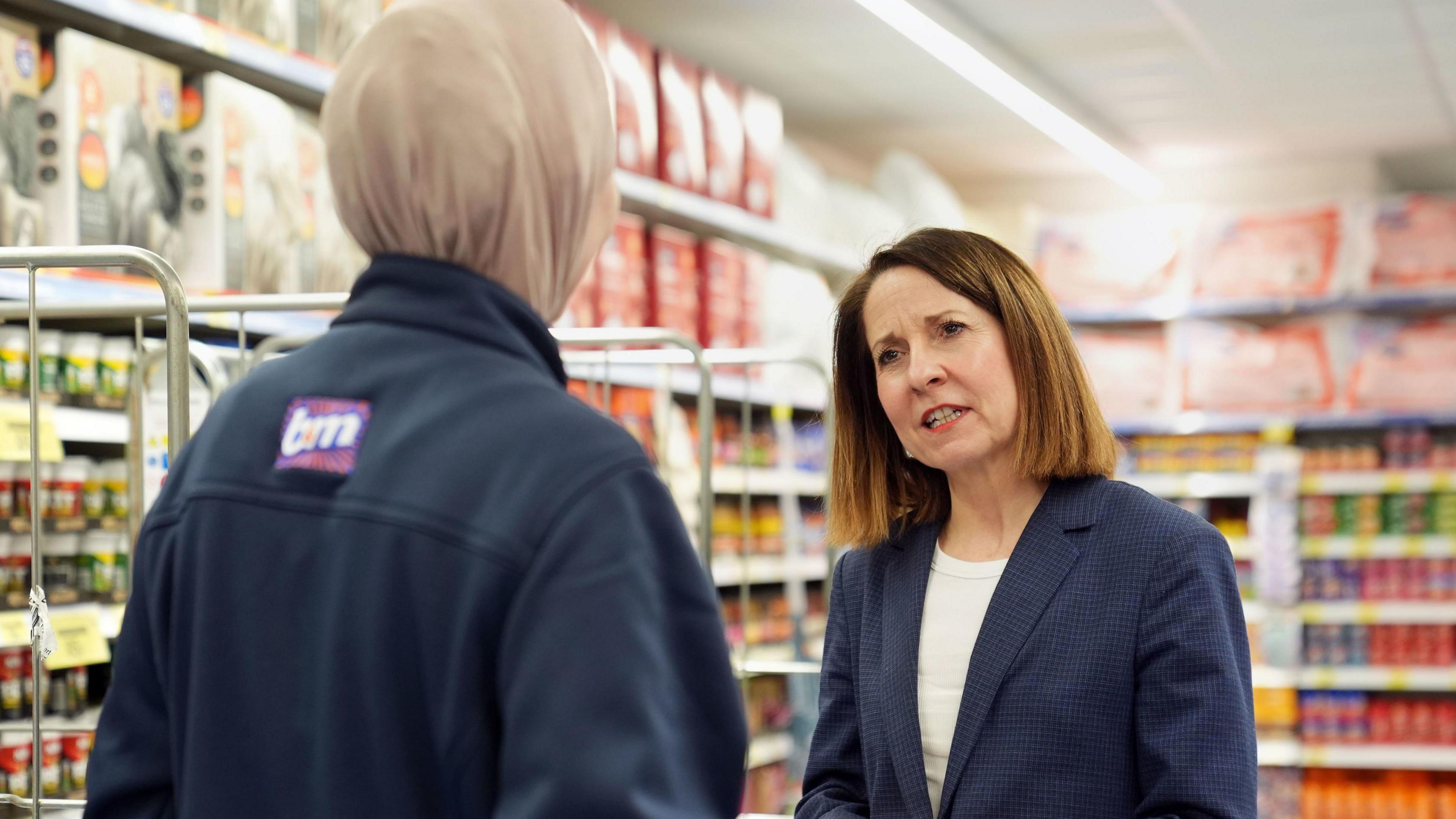 Work and Pensions Secretary Liz Kendall during a visit to B&M Home Store and garden centre in Bedford, to speak to senior leaders and meet employees who have been hired through the Jobcentre