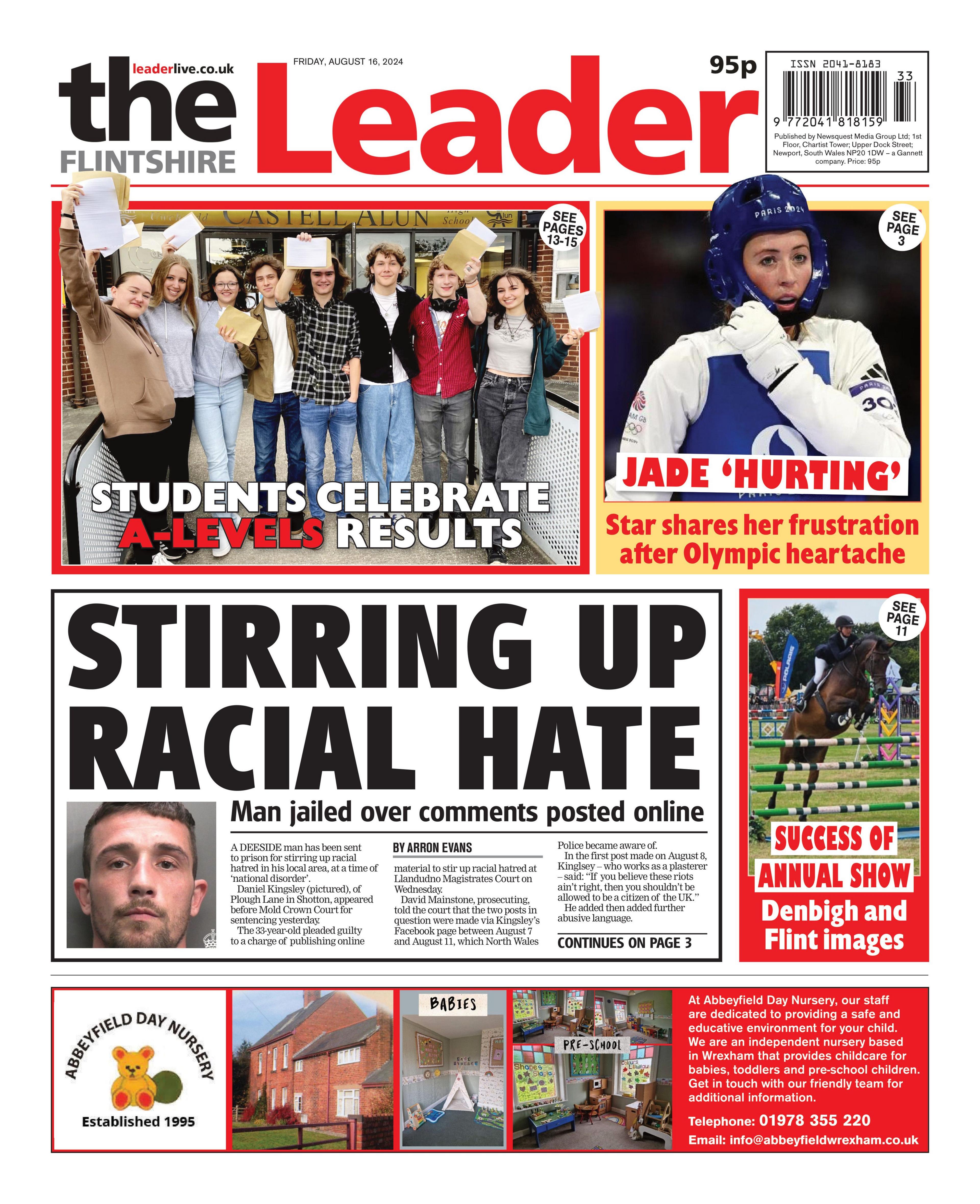 Front page of the Flintshire Leader