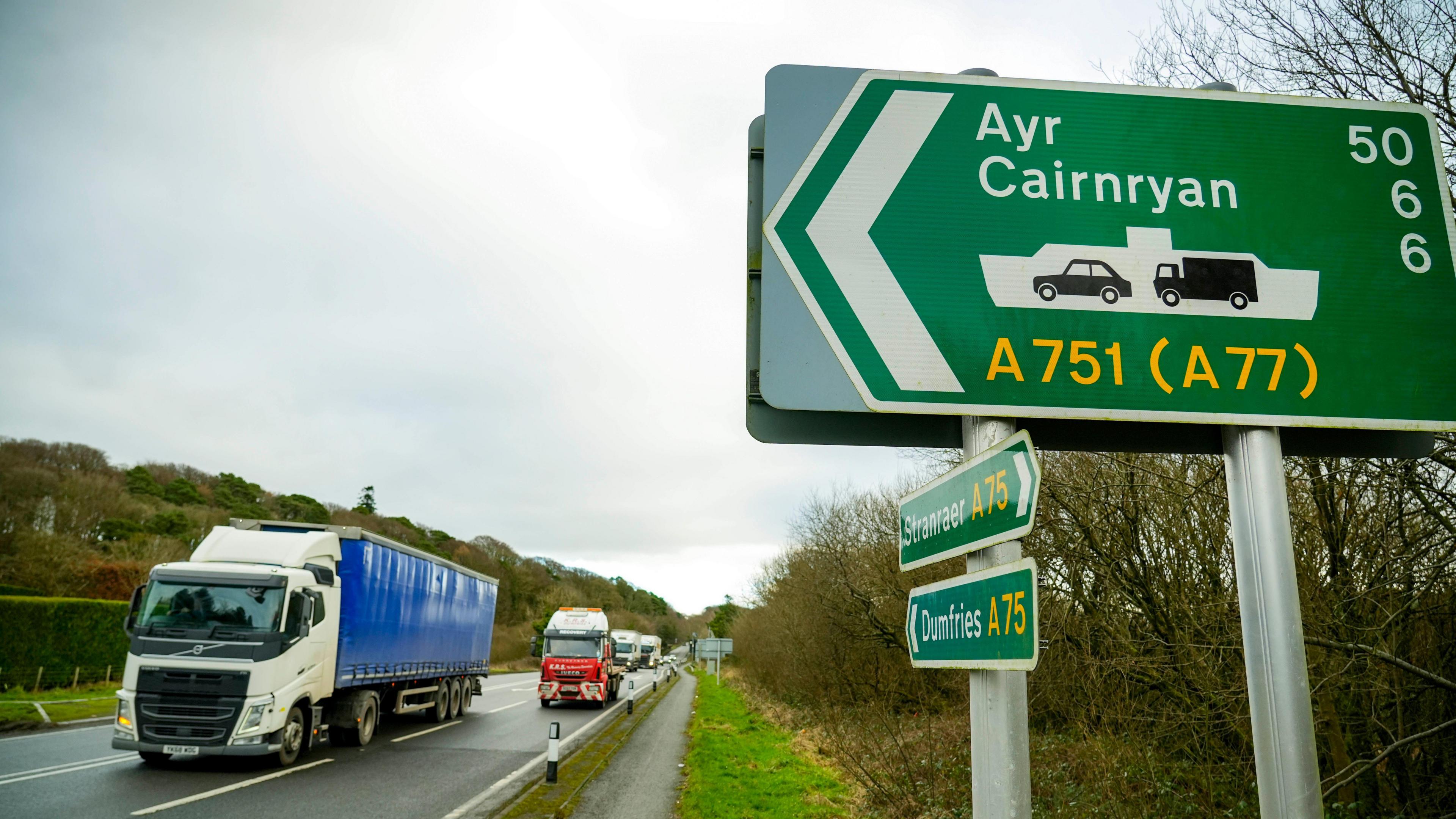 Lorries speeding along the A75 in Dumfries and Galloway