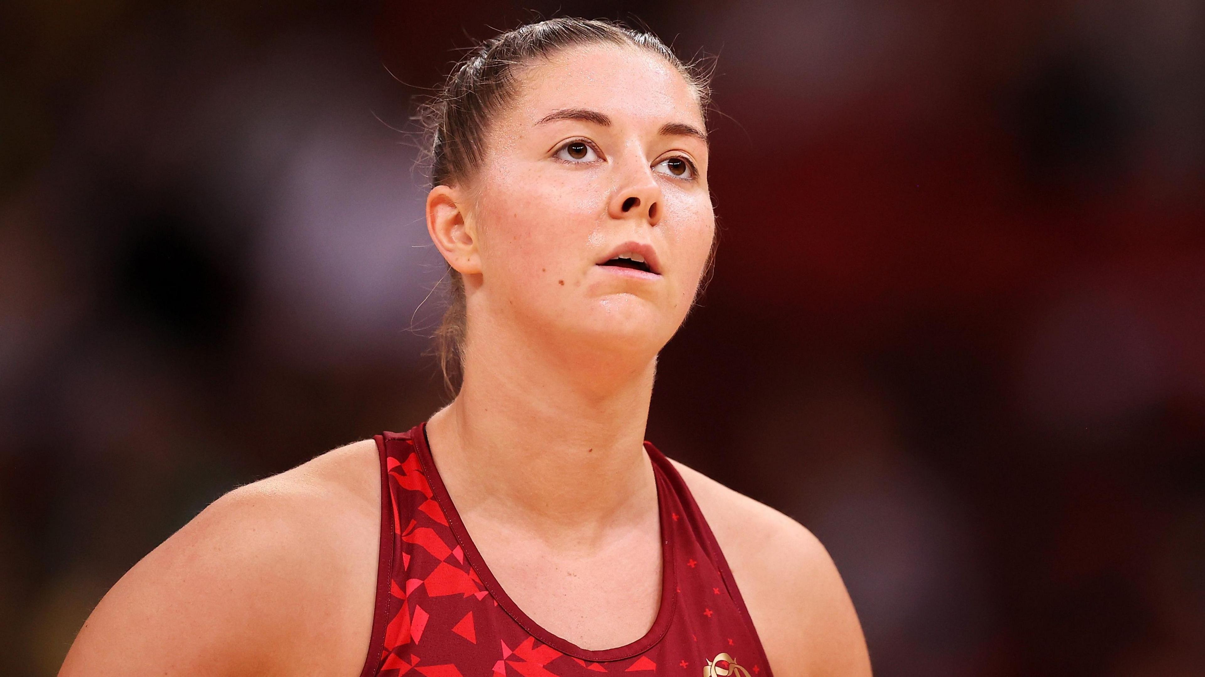 Eleanor Cardwell playing for England