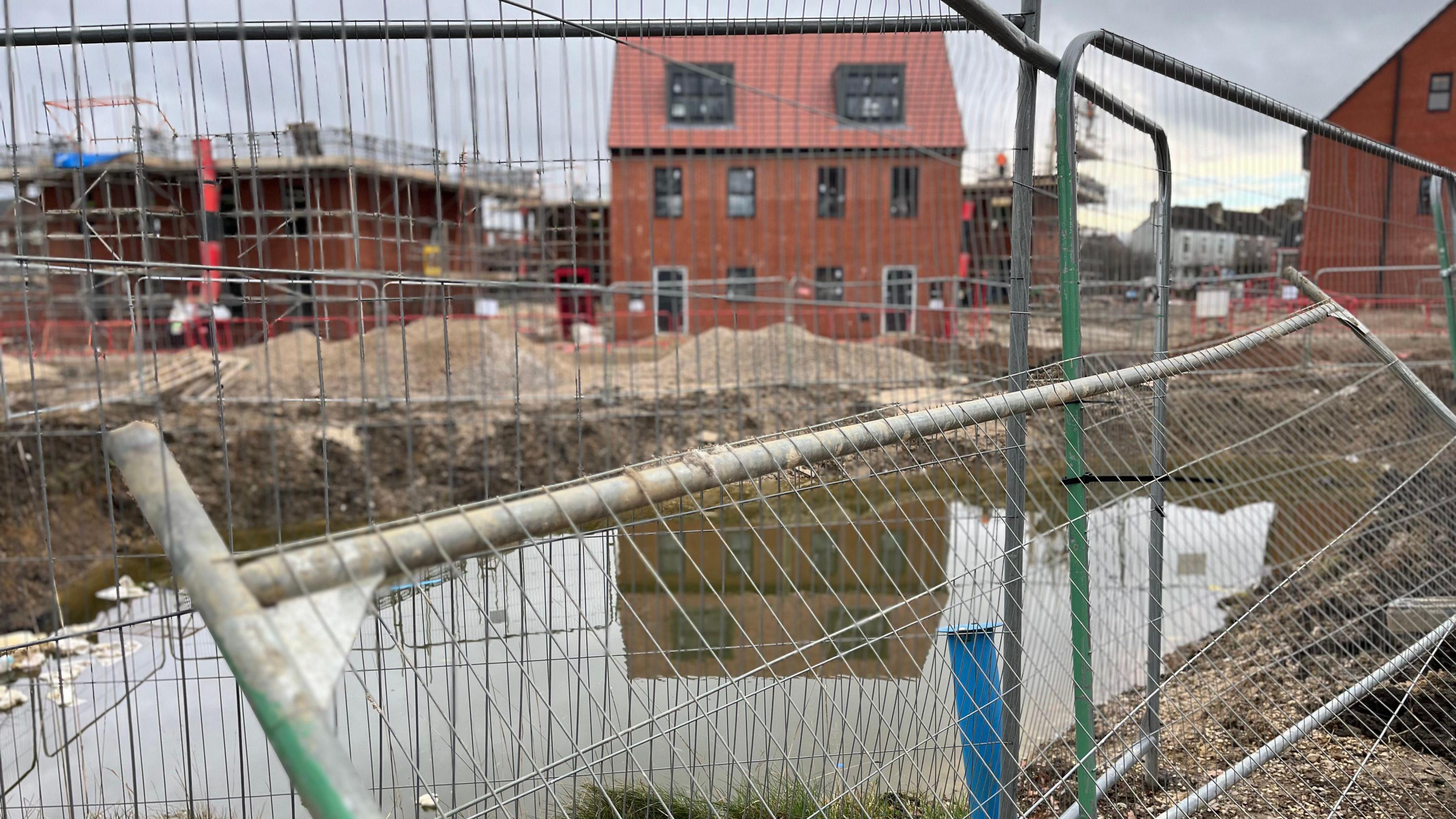 The Park Lane housing development with pond