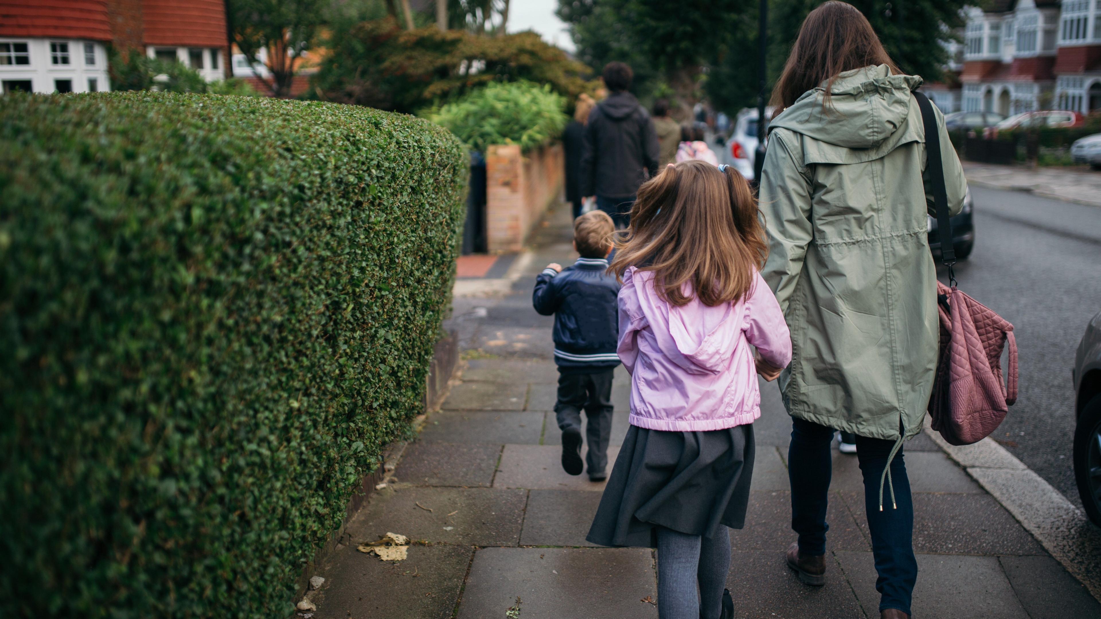 Children walking to school