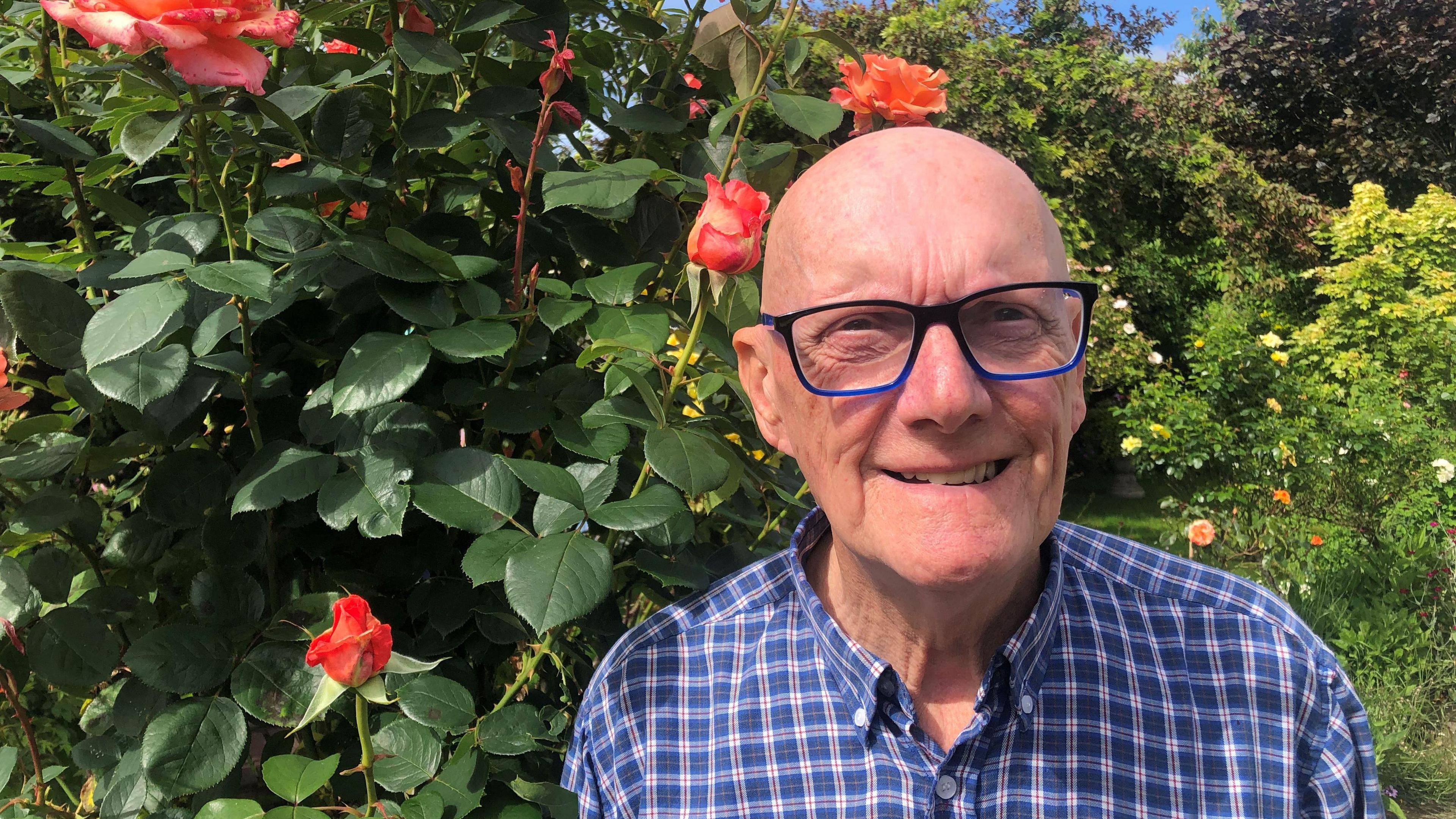 Alan Wheeldon with some roses