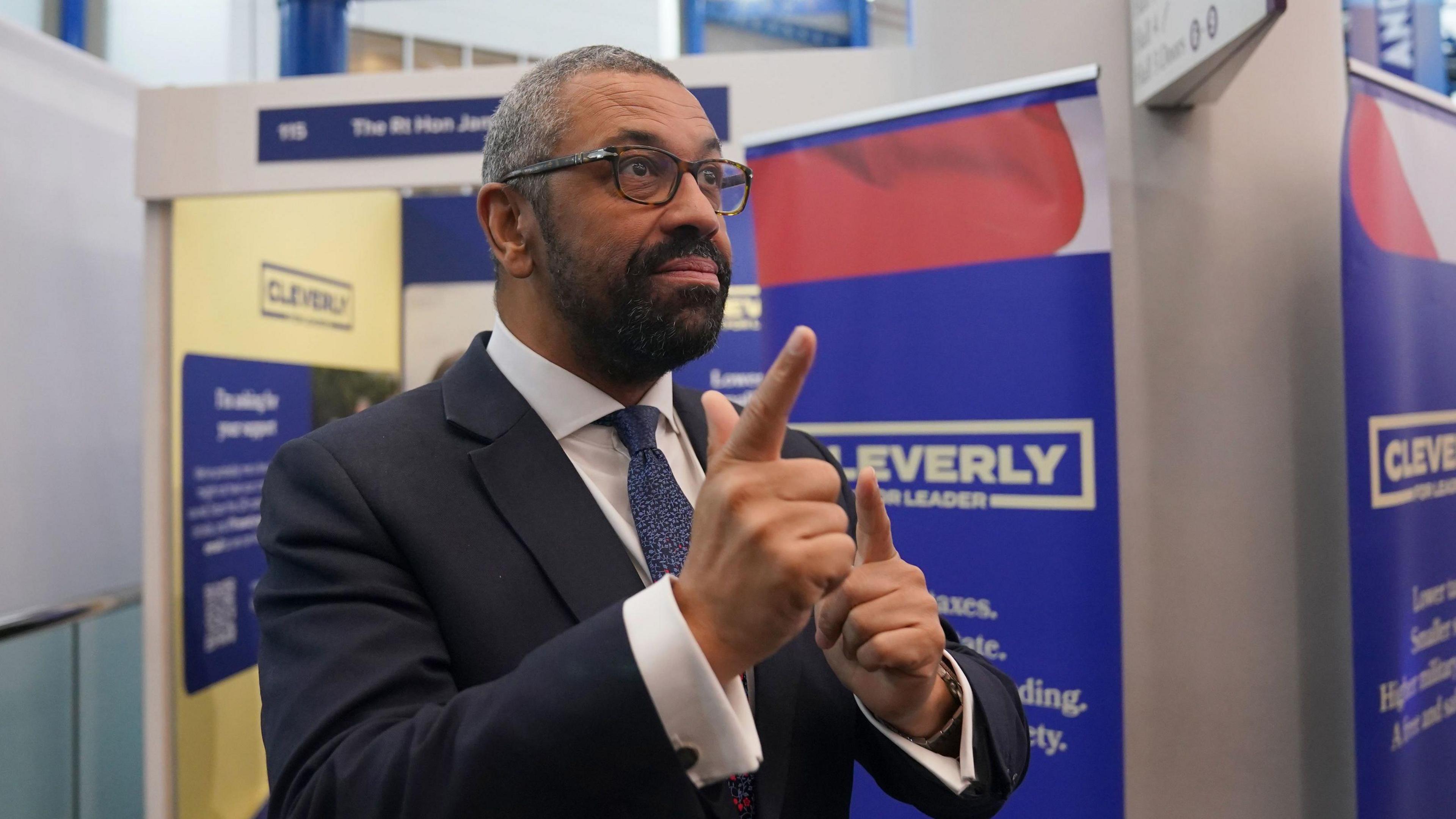 James Cleverly at the Conservative Party conference in Birmingham