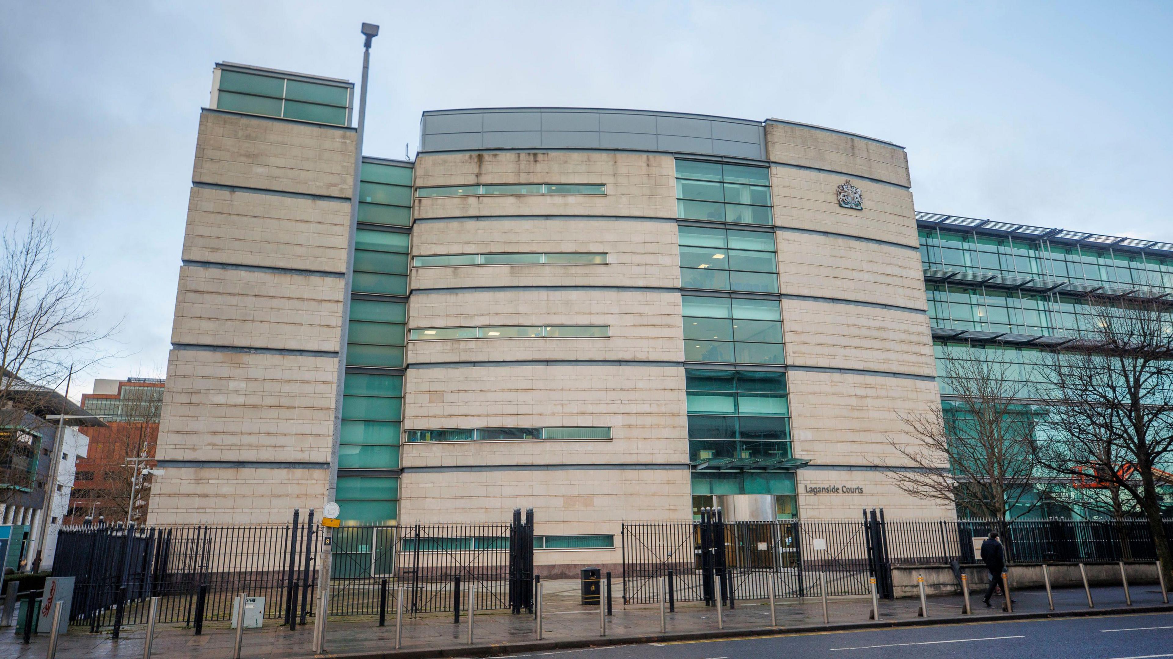 The exterior of the Laganside Courts building in Belfast