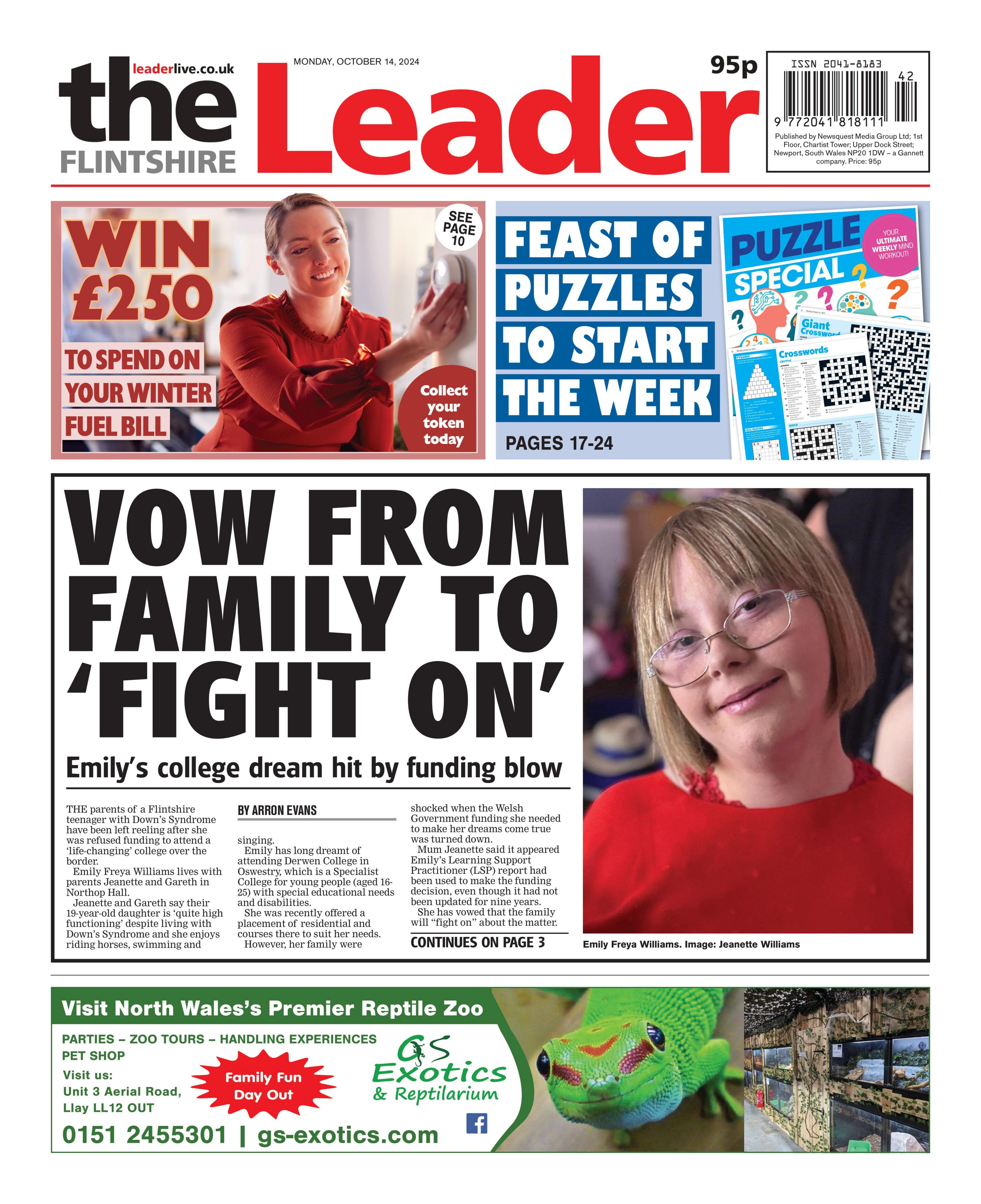 Front page of The Flintshire Leader