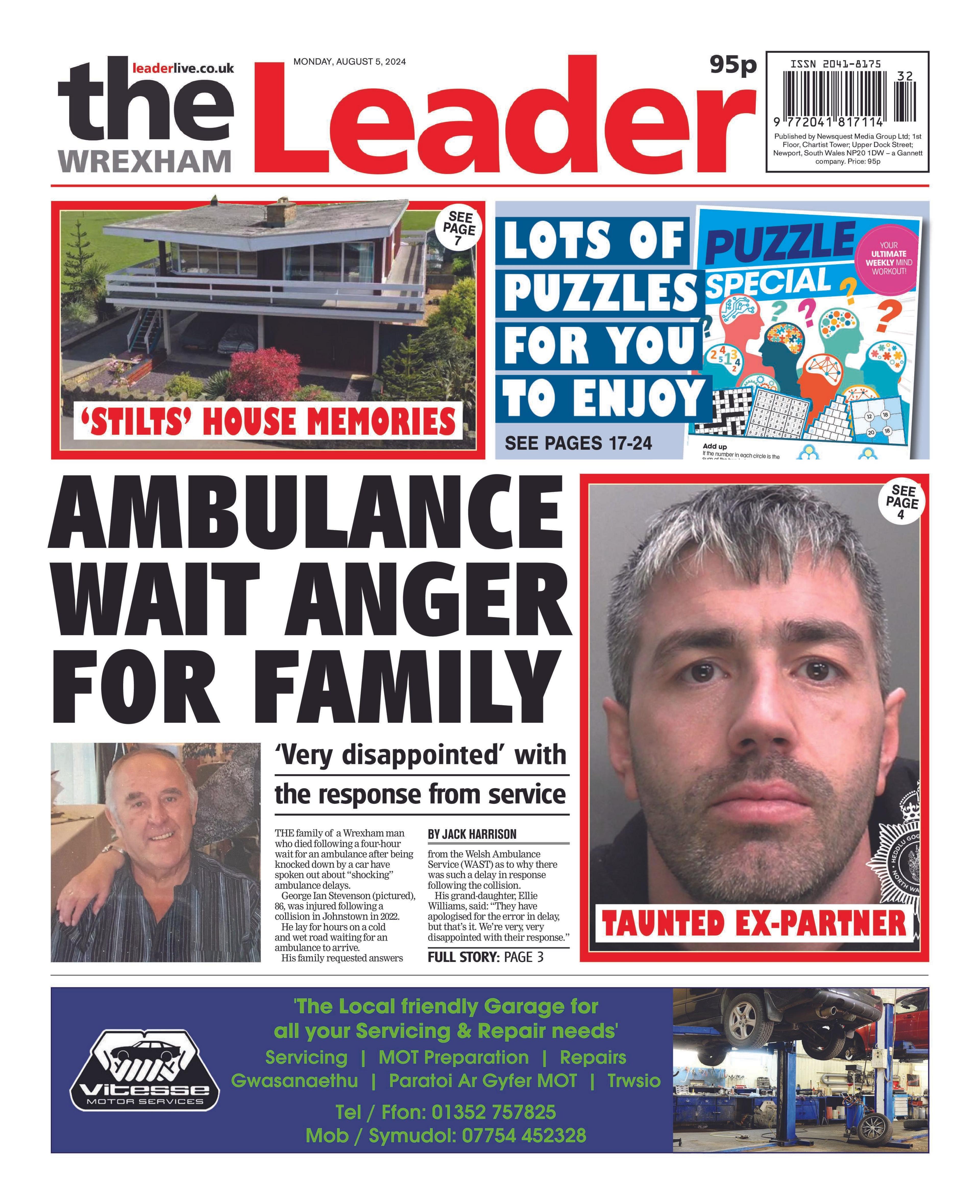 The Wrexham Leader front page