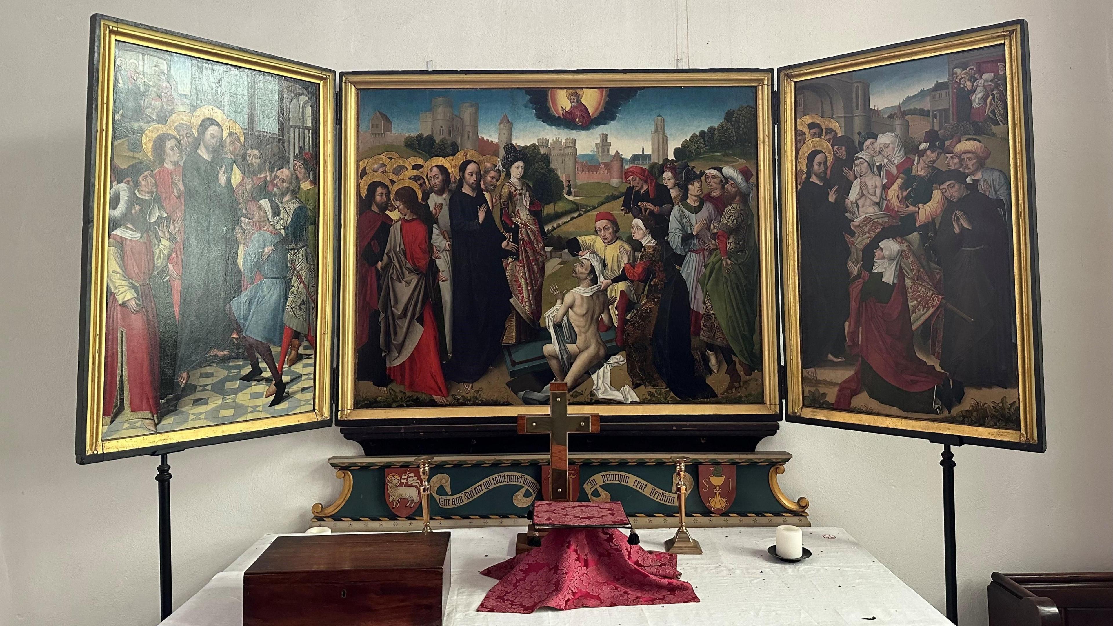 The triptych from St. Johns’ Almshouse in Sherborne.