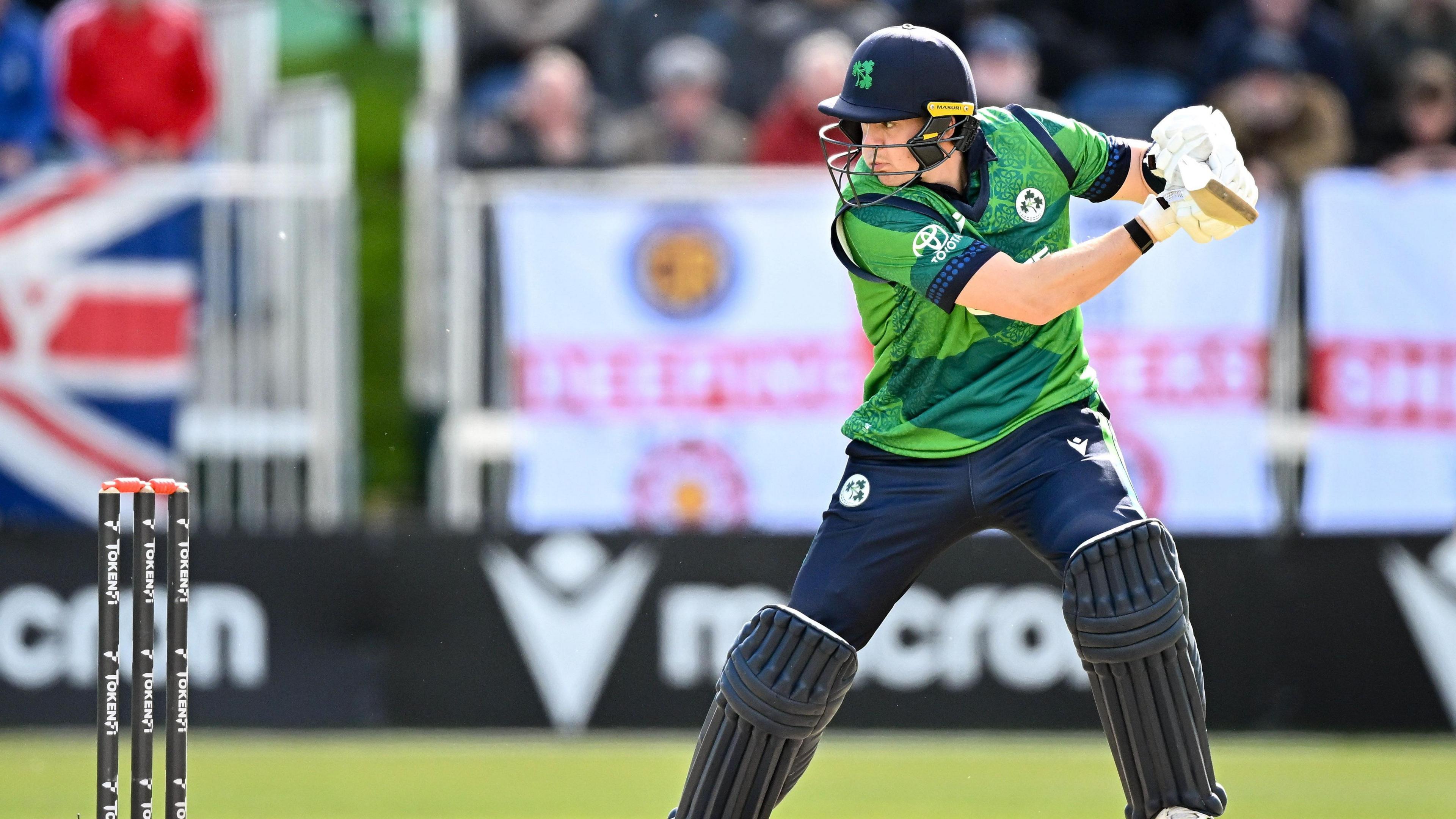 Gareth Delany batting for Ireland