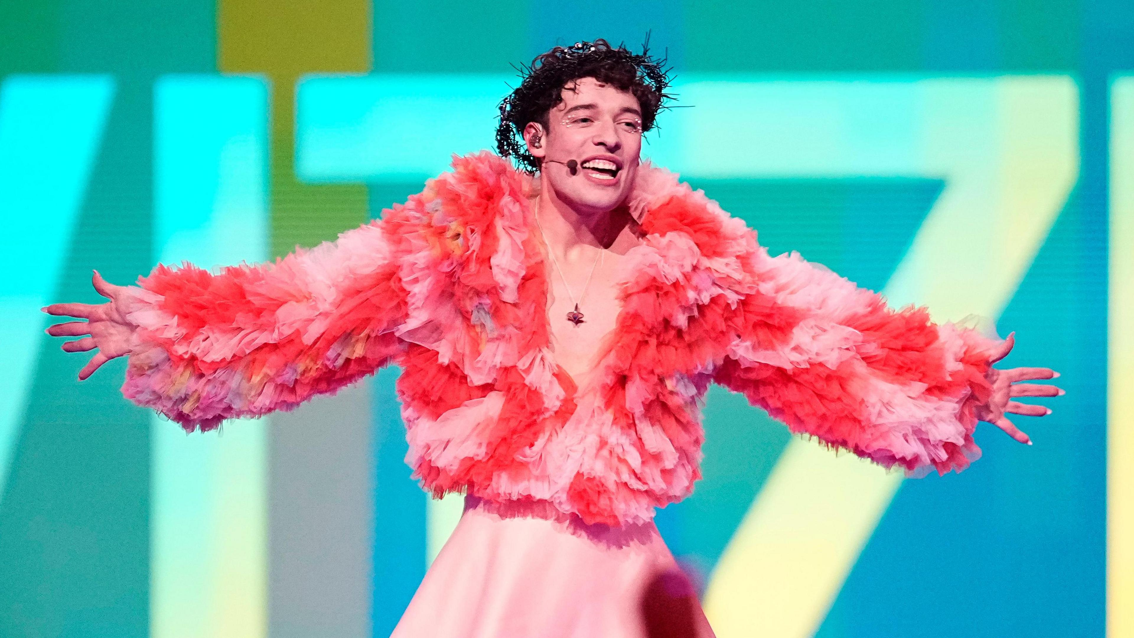 Nemo from Switzerland, winner of the Eurovision Song Contest, on stage after The Eurovision Song Contest 2024 Grand Final at Malmö Arena on May 11, 2024 in Malmo, Sweden.