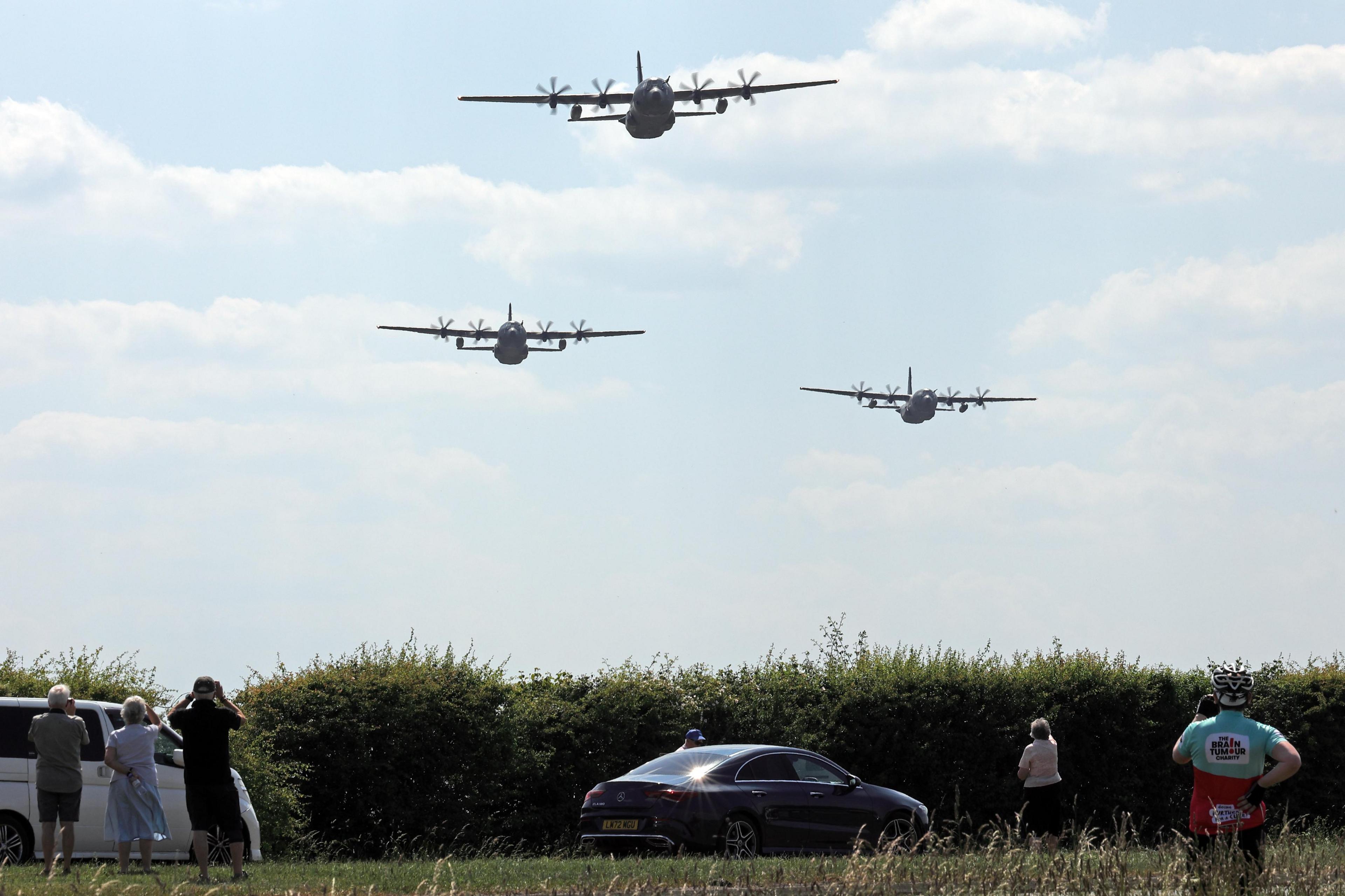 Hercules over Cambridge Airport