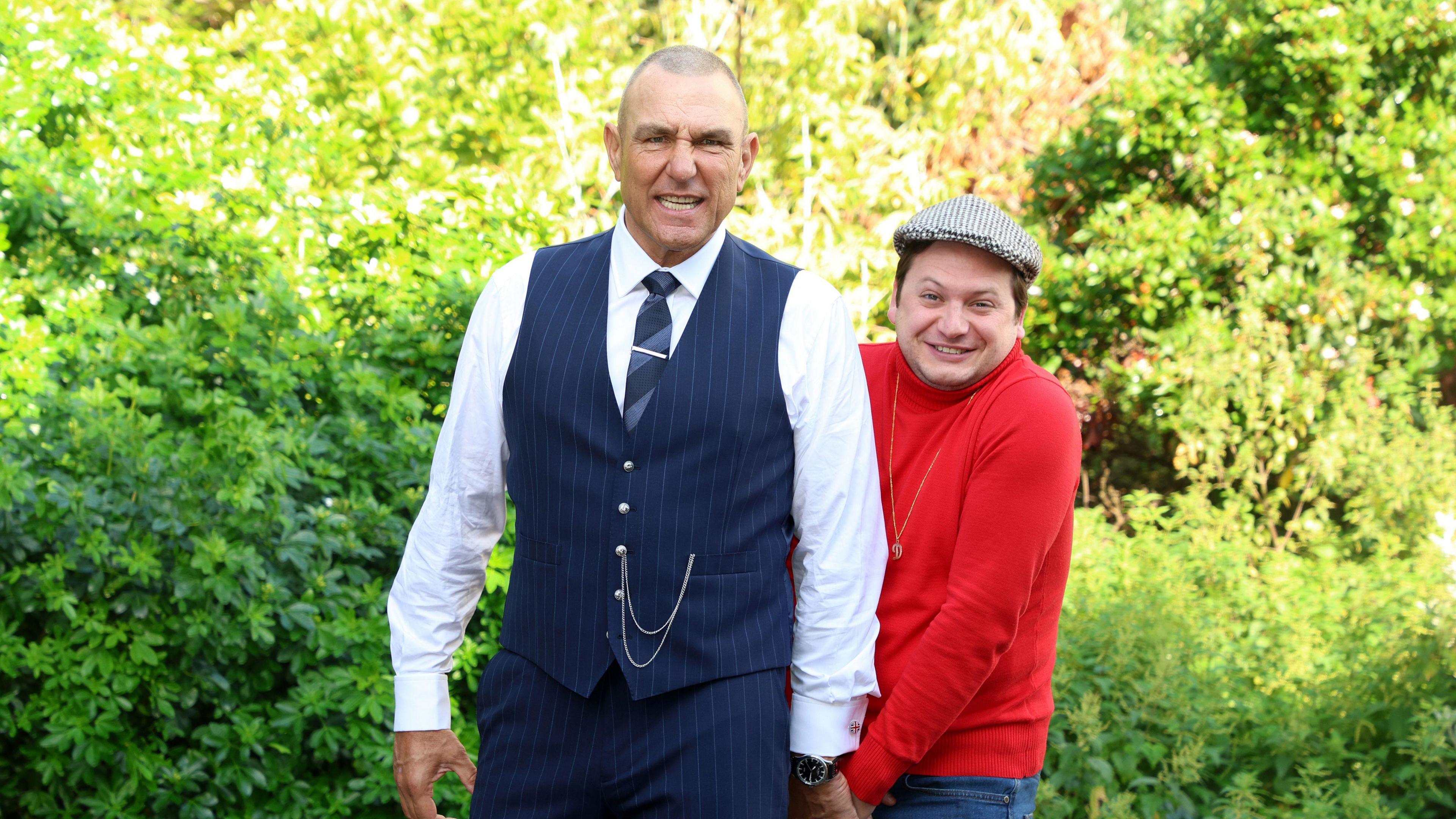 Vinnie Jones as Danny Driscoll alongside Sam Lupton as Del Boy in the Only Fools and Horses West End musical