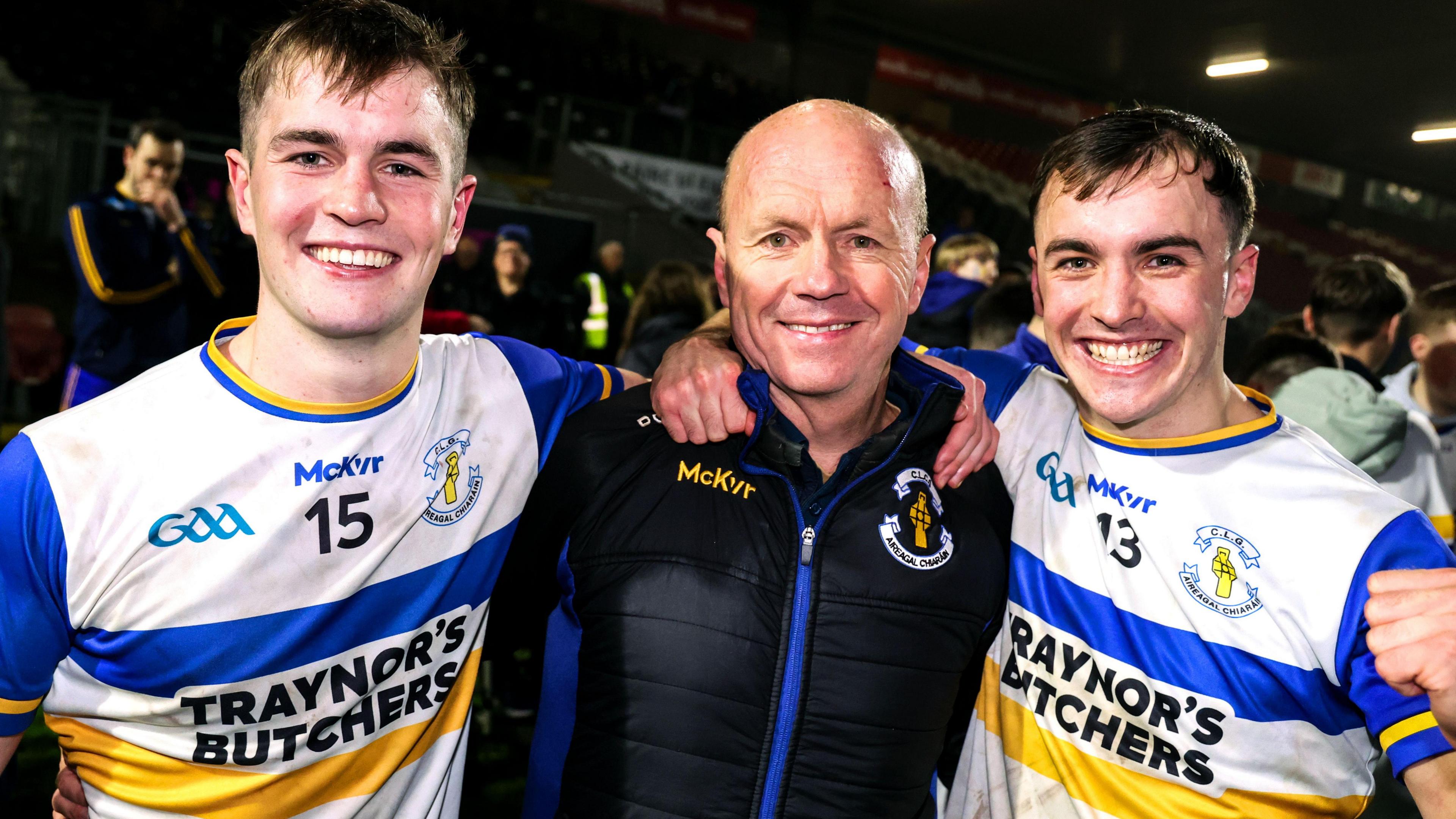 Ruairi Canavan and Darragh Canavan celebrate with their father Pater