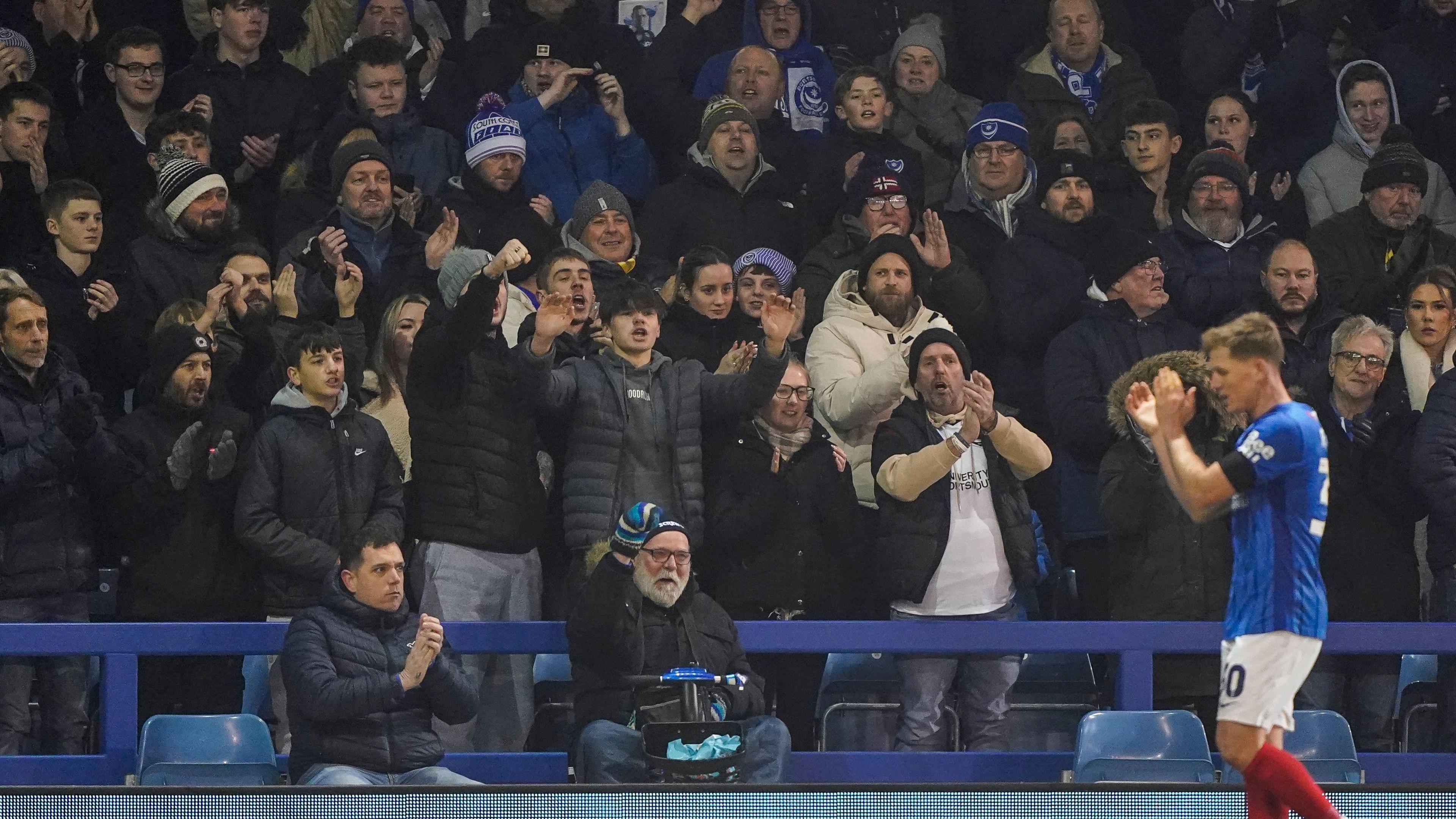 Pompey fans get behind their team