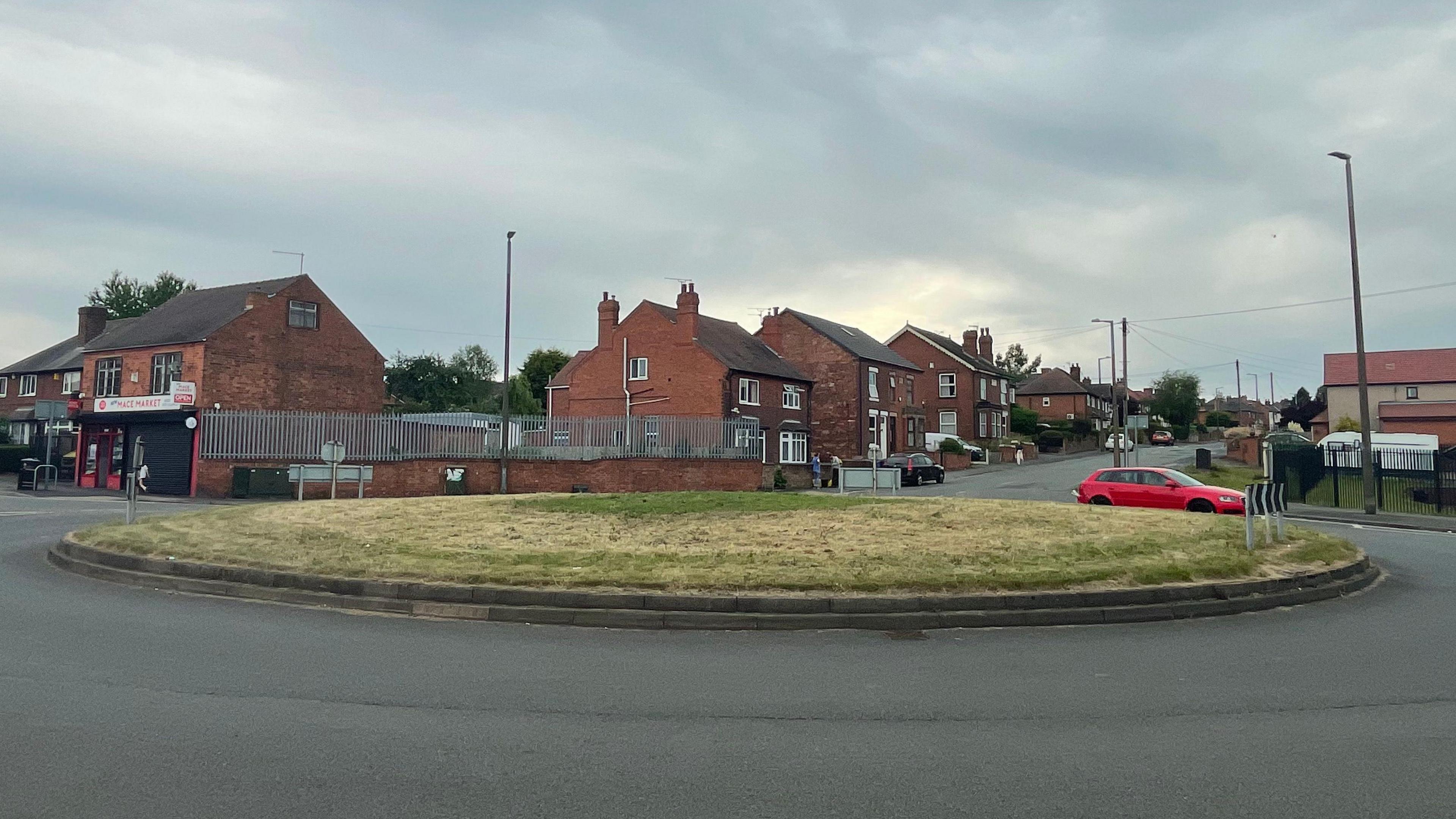Short grass at roundabout