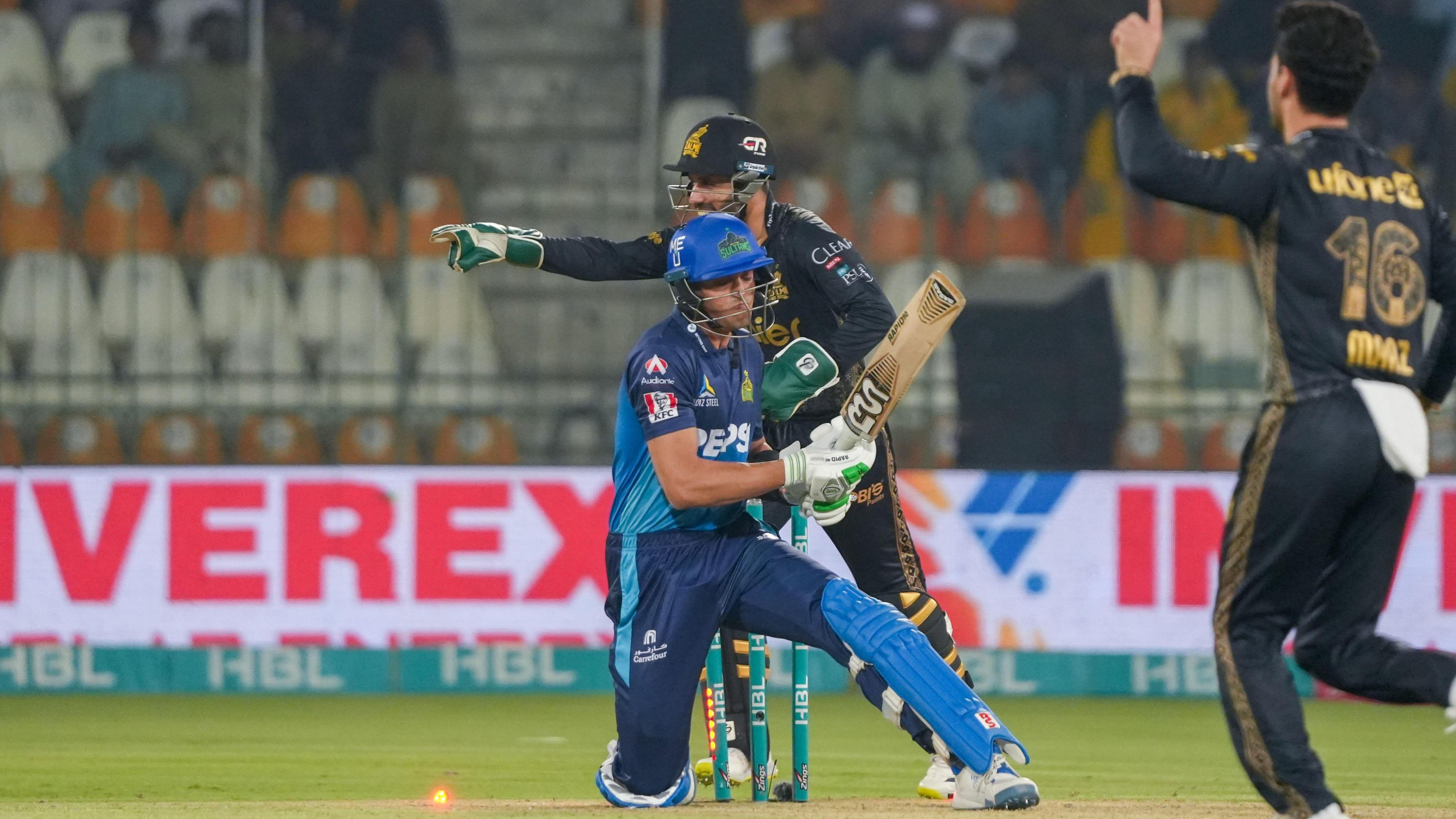 Muhammad Amir Barki reacts after being bowled