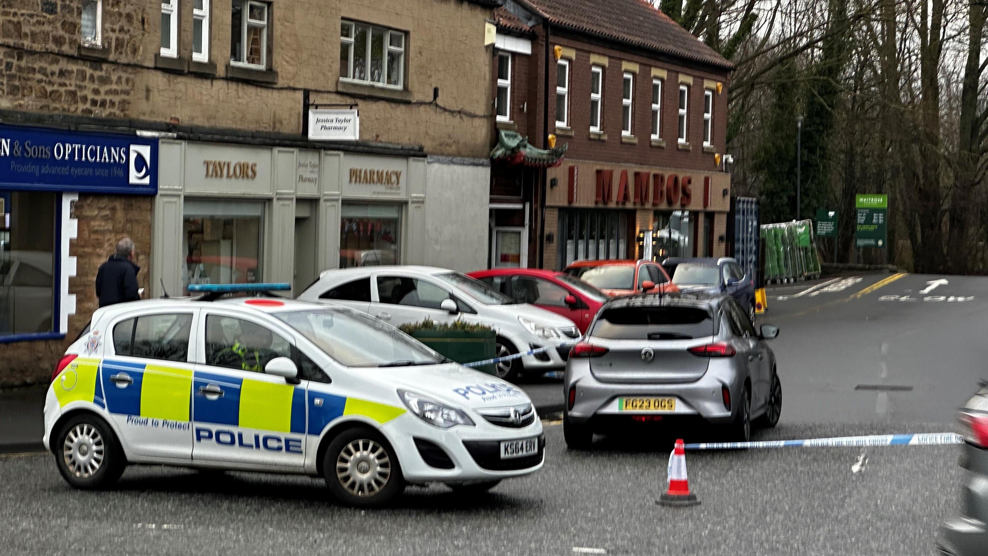 Officers remain at the scene in Ponteland while investigations continue