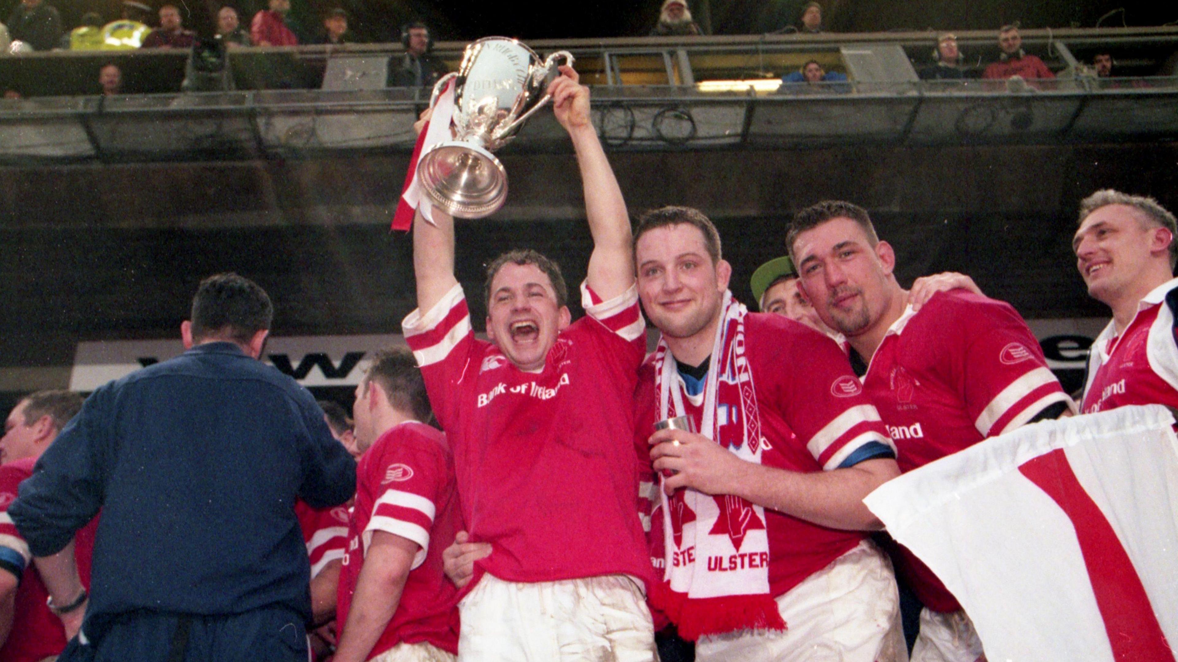 David Humphreys lifts the European Cup for Ulster