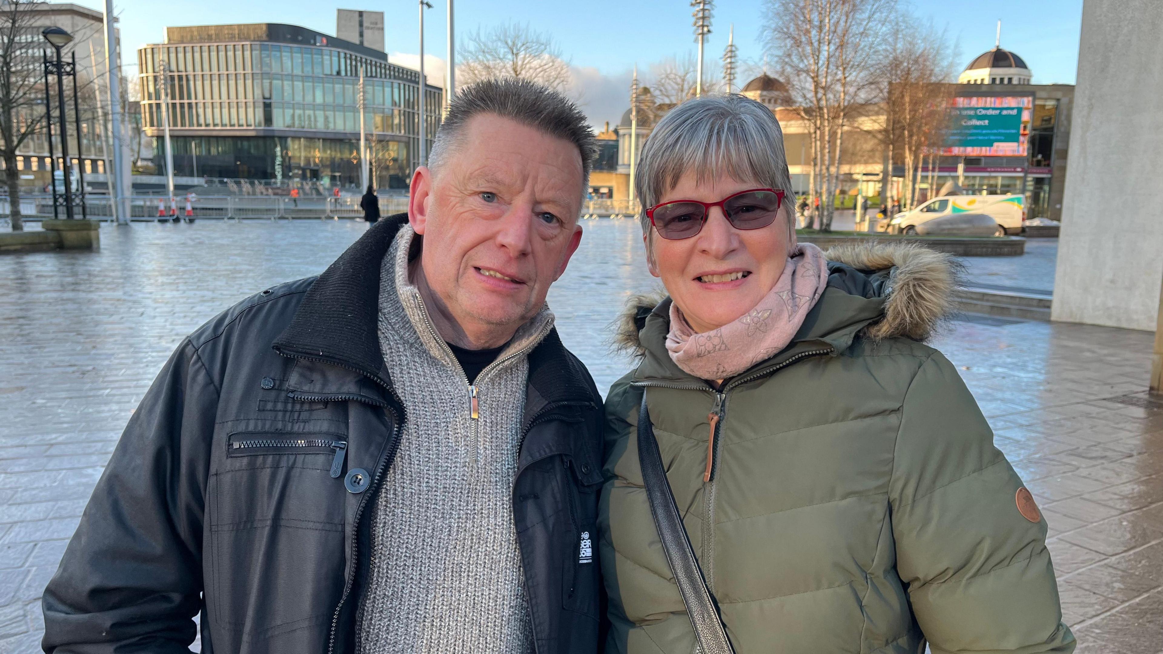 Roy and Jan Hainsworth in Bradford city centre