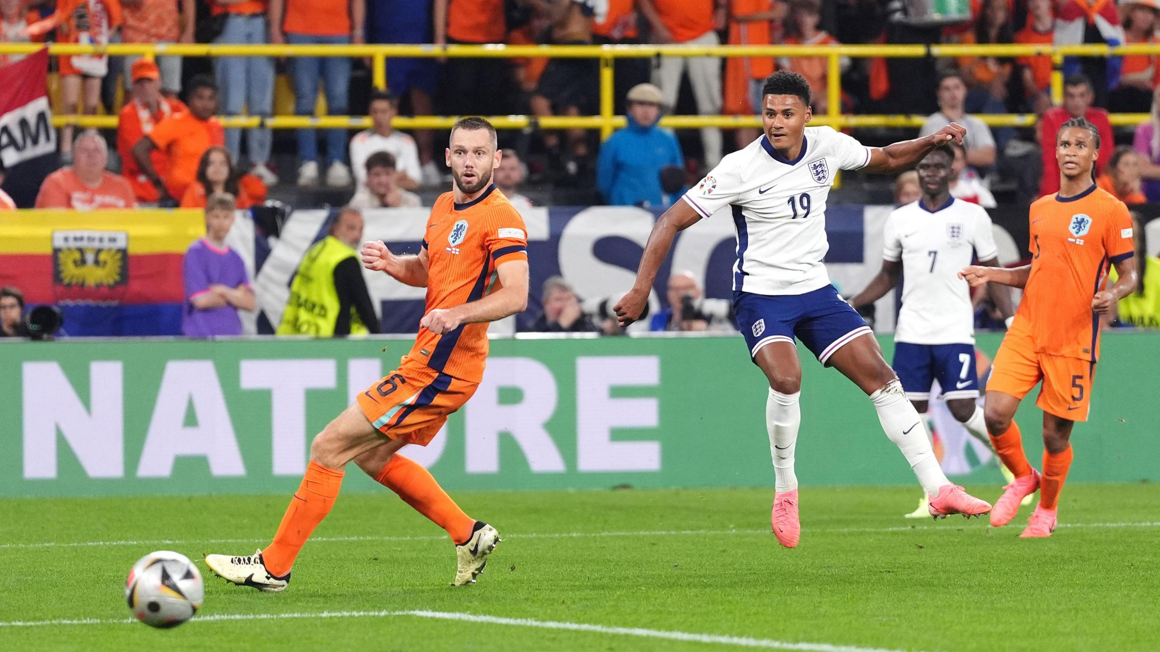 Ollie Watkins scores England's winner in the match versus Holland