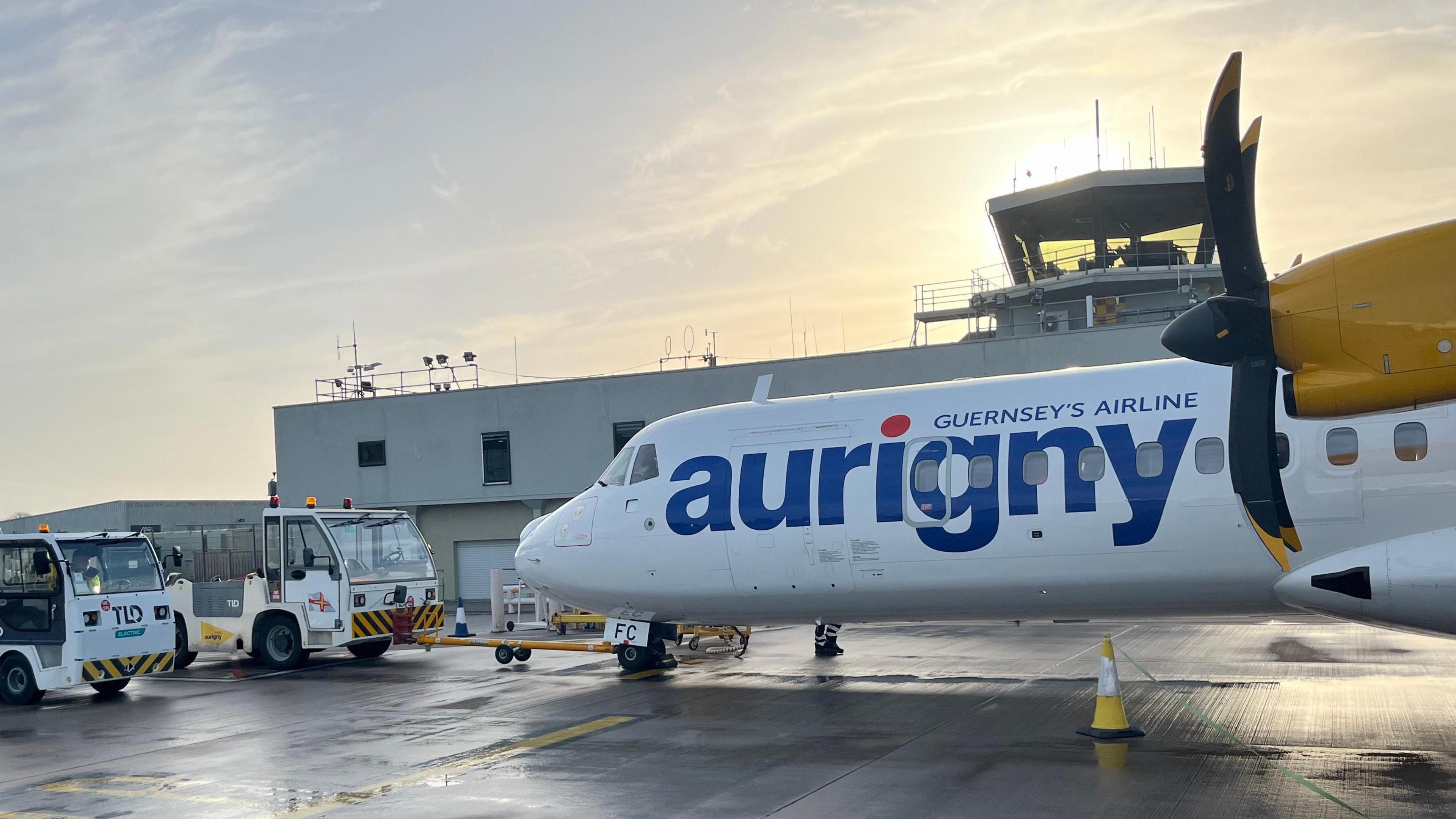 Aurigny ATR-600 on the apron in Guernsey