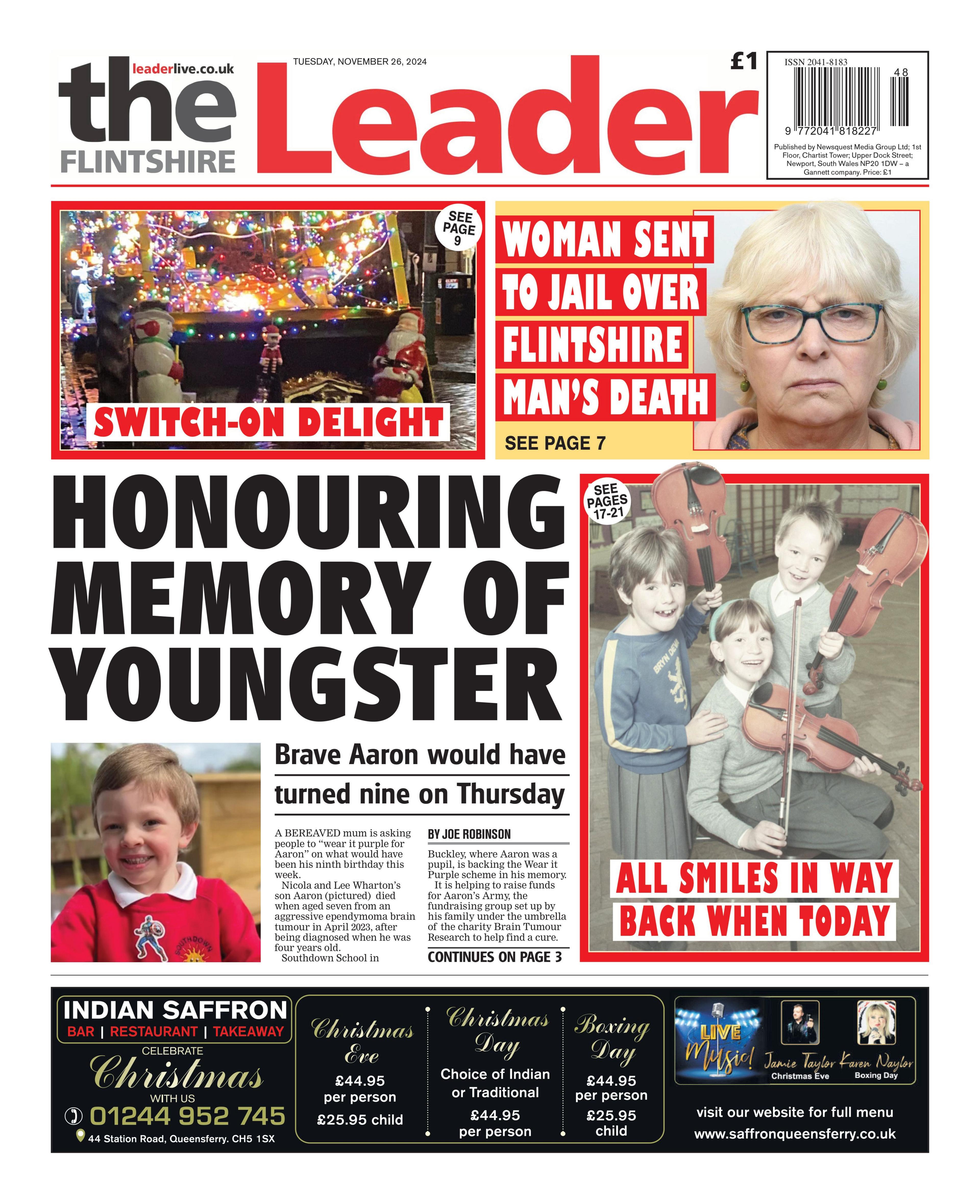 Front page of the Flintshire Leader