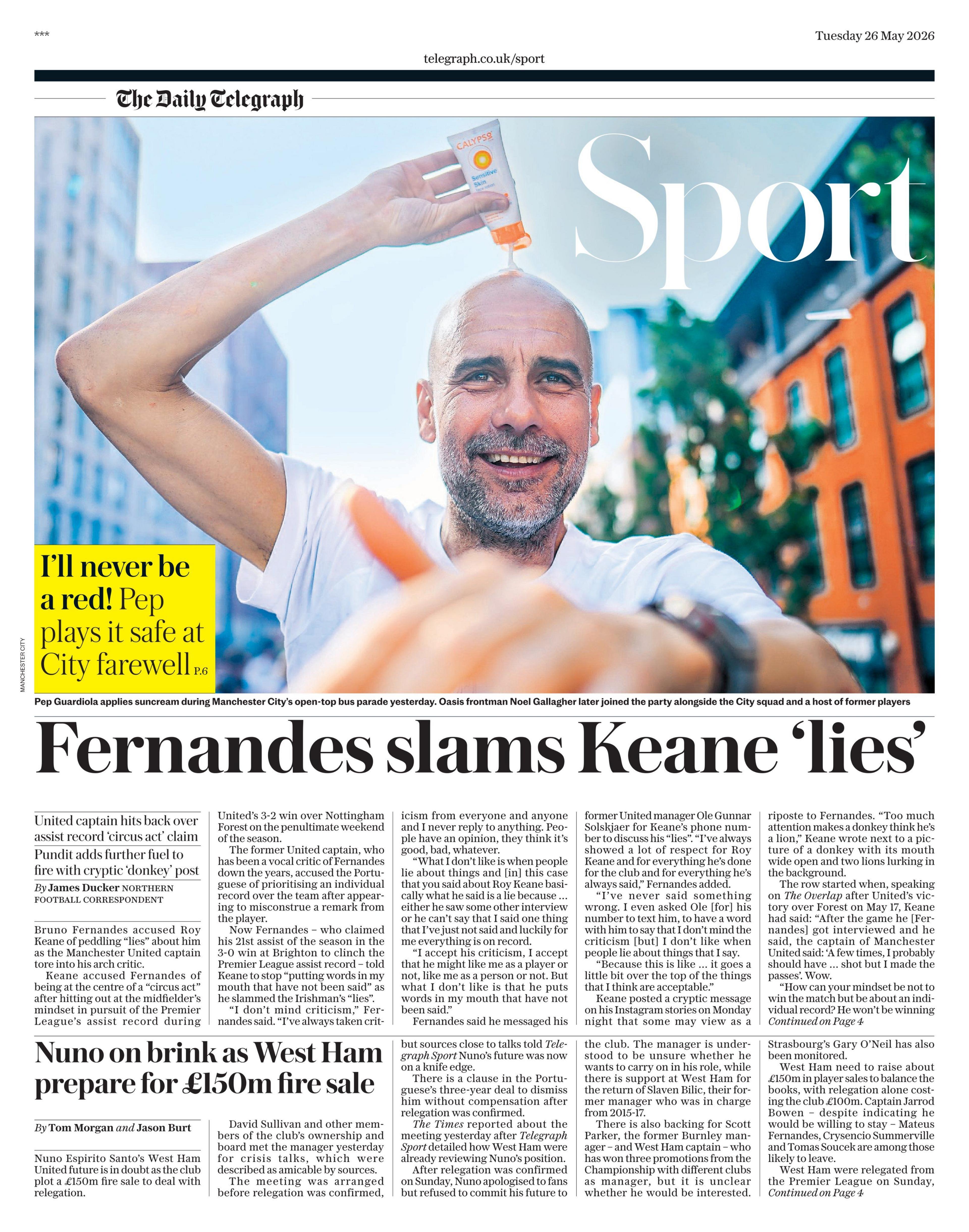 Telegraph sports section