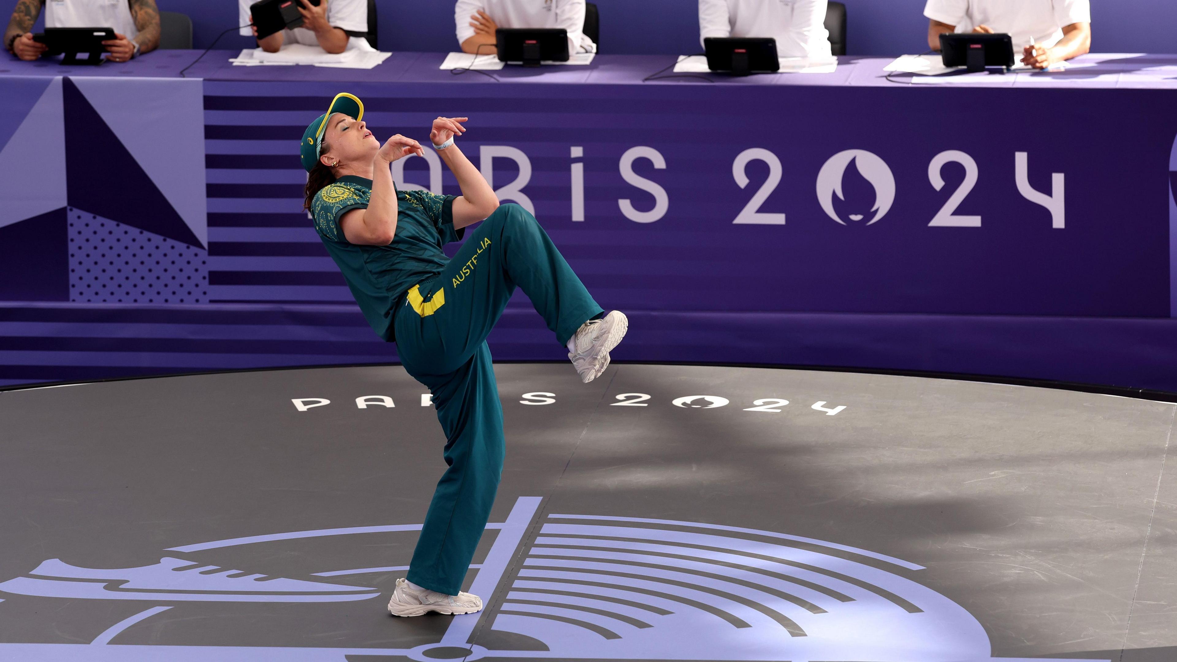 Australian breaker Raygun kangaroo hop at Paris Olympics